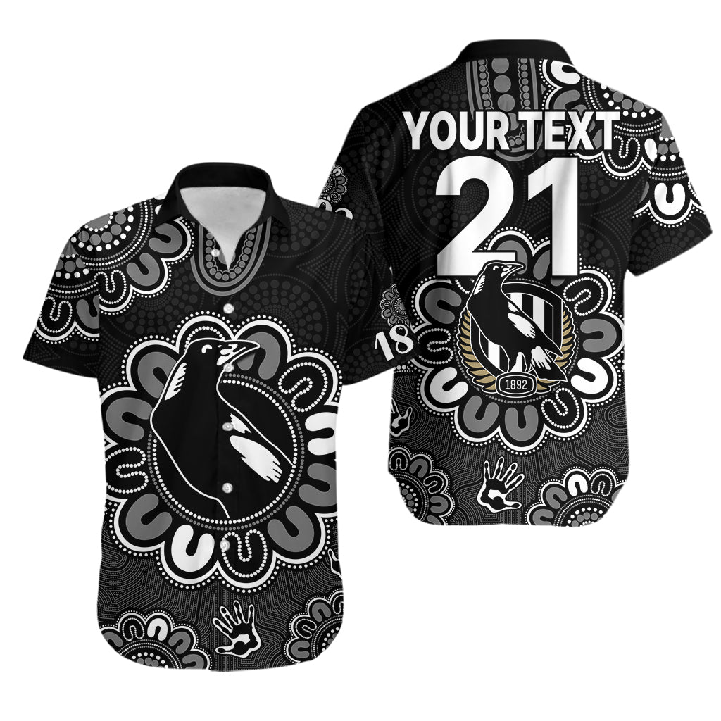 (Custom Personalised) AFL Collingwood Magpies 1892 Aboriginal Hawaiian Shirt - Vibe Hoodie Shop