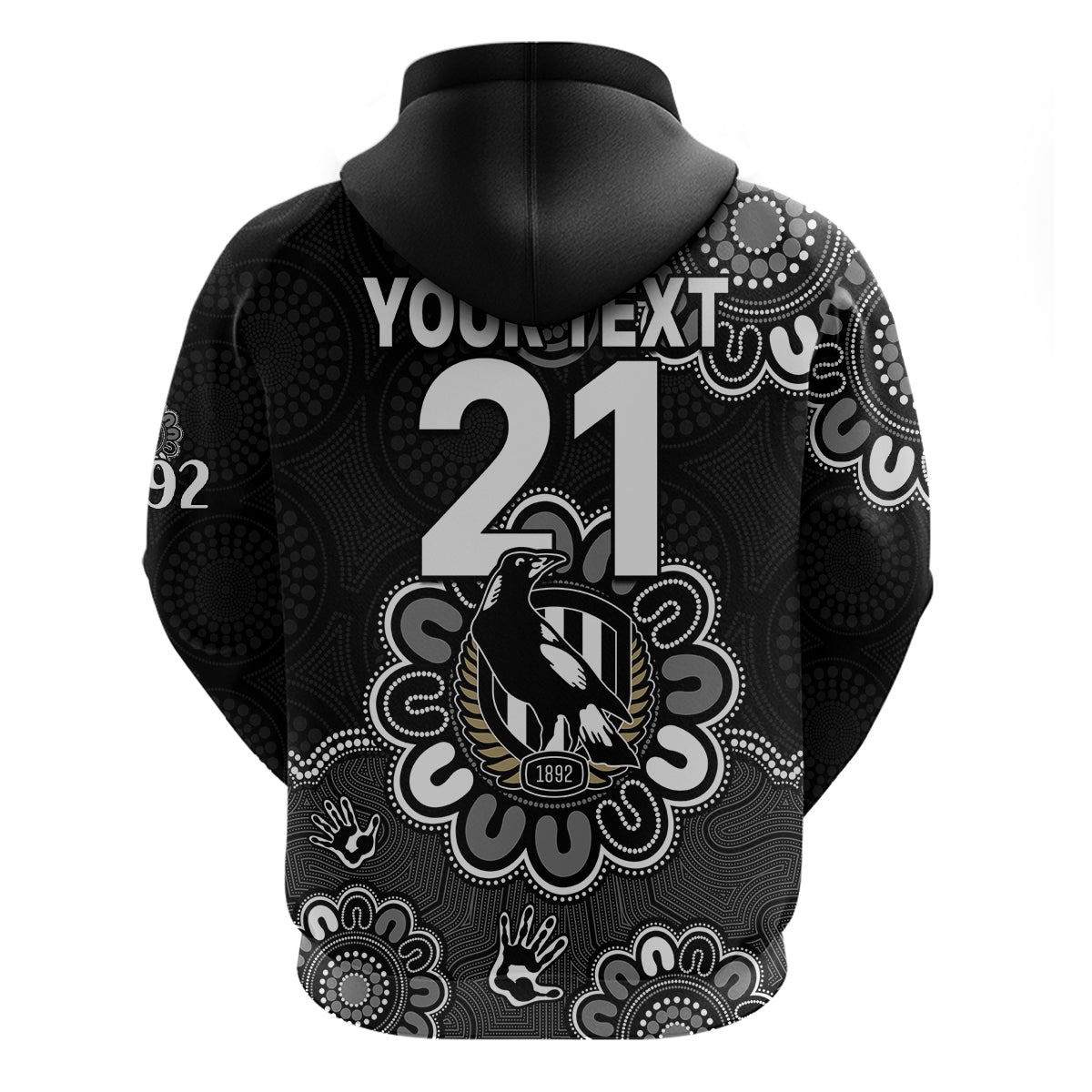 (Custom Personalised) AFL Collingwood Magpies 1892 Aboriginal Hoodie LT9 - Vibe Hoodie Shop