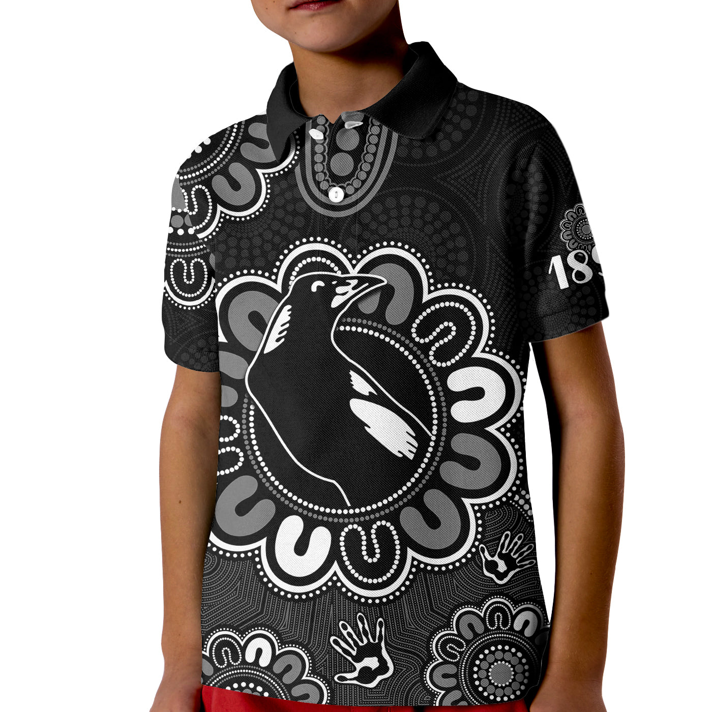 (Custom Personalised) AFL Collingwood Magpies 1892 Aboriginal Kid Polo Shirt - Vibe Hoodie Shop