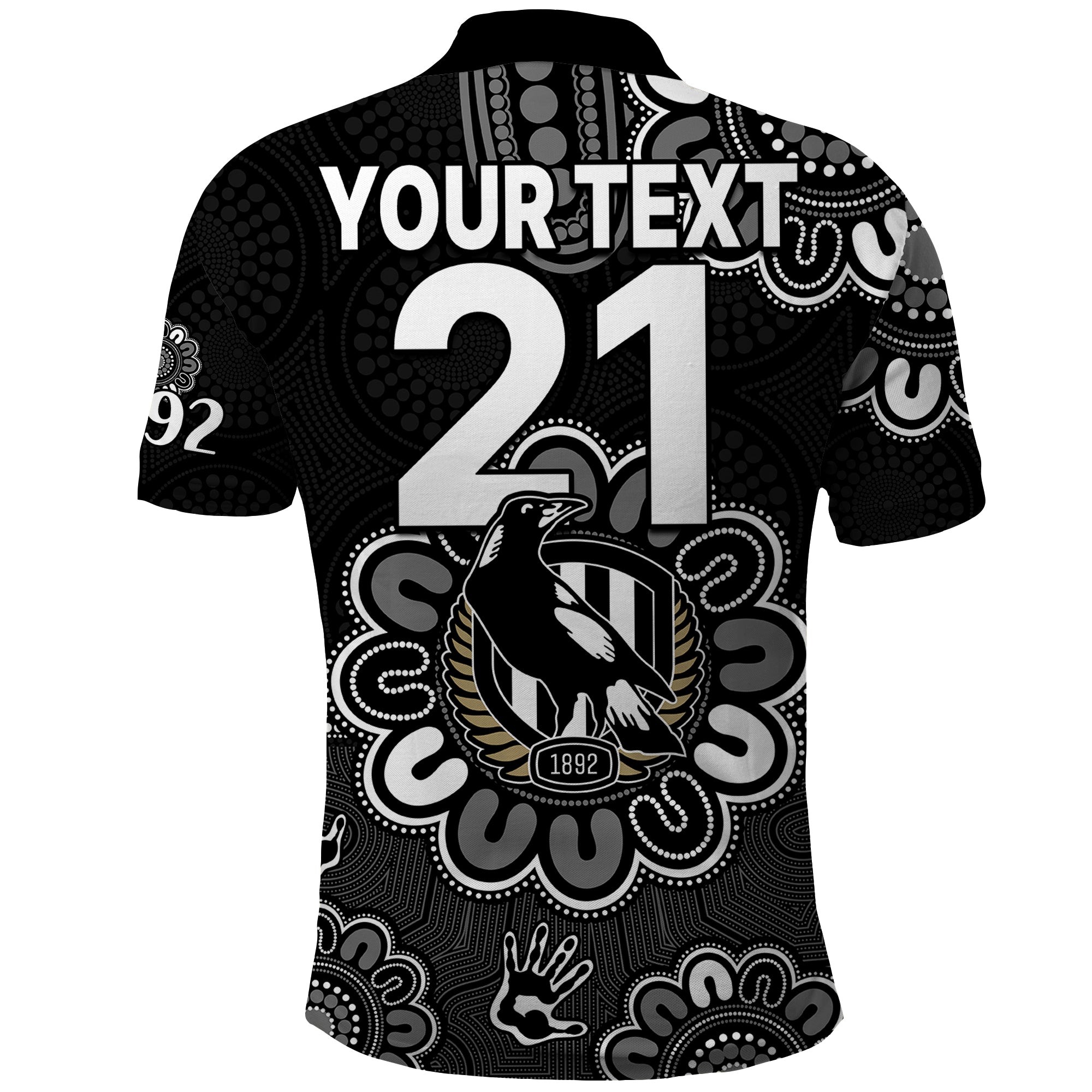 (Custom Personalised) AFL Collingwood Magpies 1892 Aboriginal Polo Shirt LT9 - Vibe Hoodie Shop