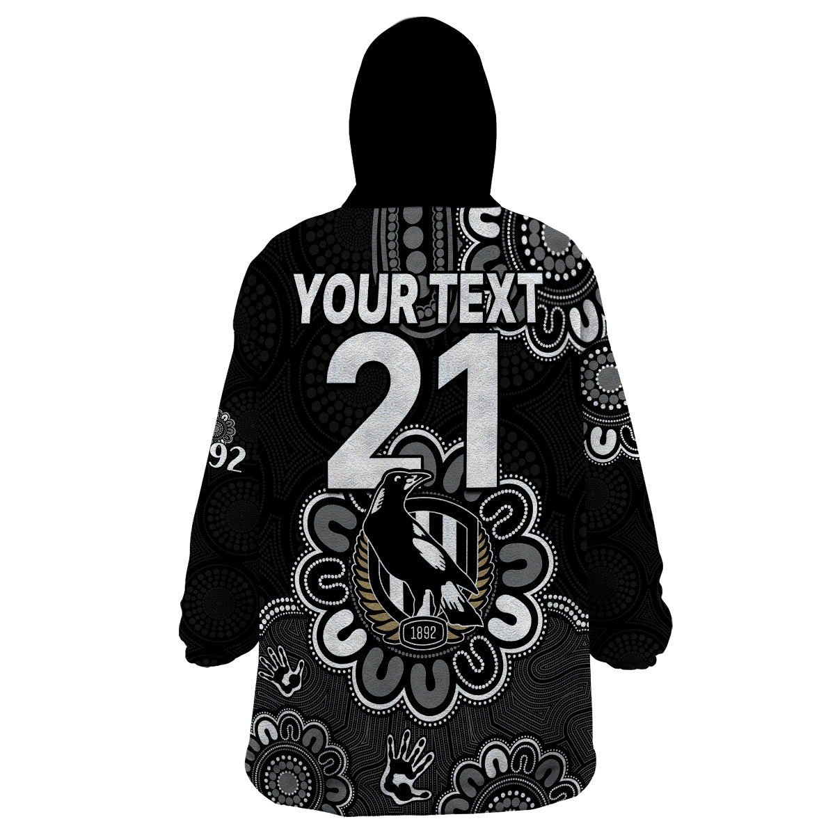 (Custom Personalised) AFL Collingwood Magpies 1892 Aboriginal Wearable Blanket Hoodie - Vibe Hoodie Shop