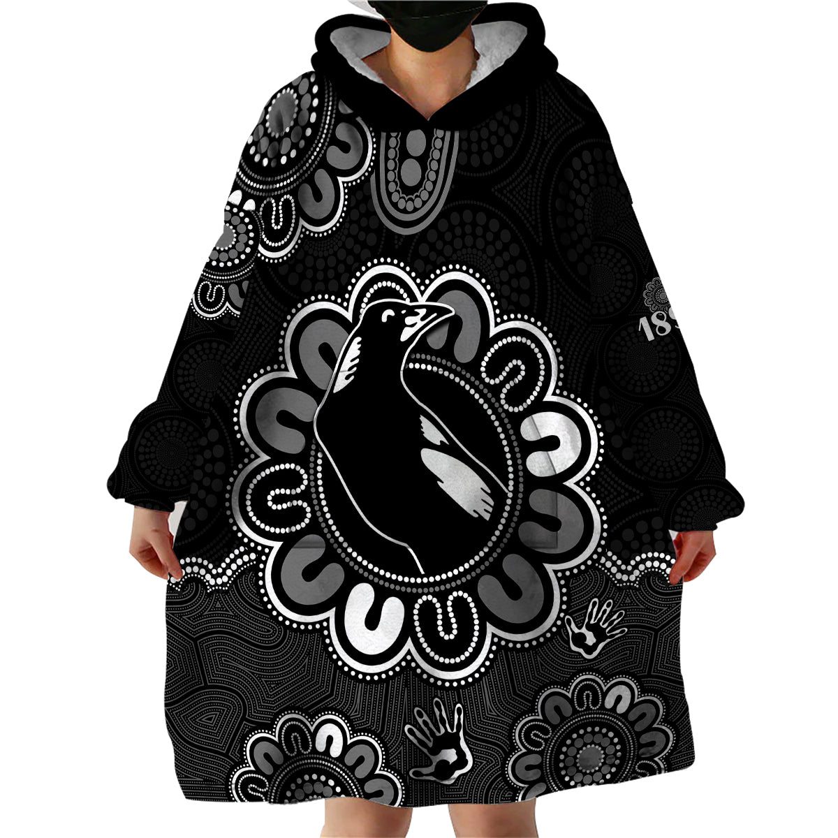 (Custom Personalised) AFL Collingwood Magpies 1892 Aboriginal Wearable Blanket Hoodie - Vibe Hoodie Shop