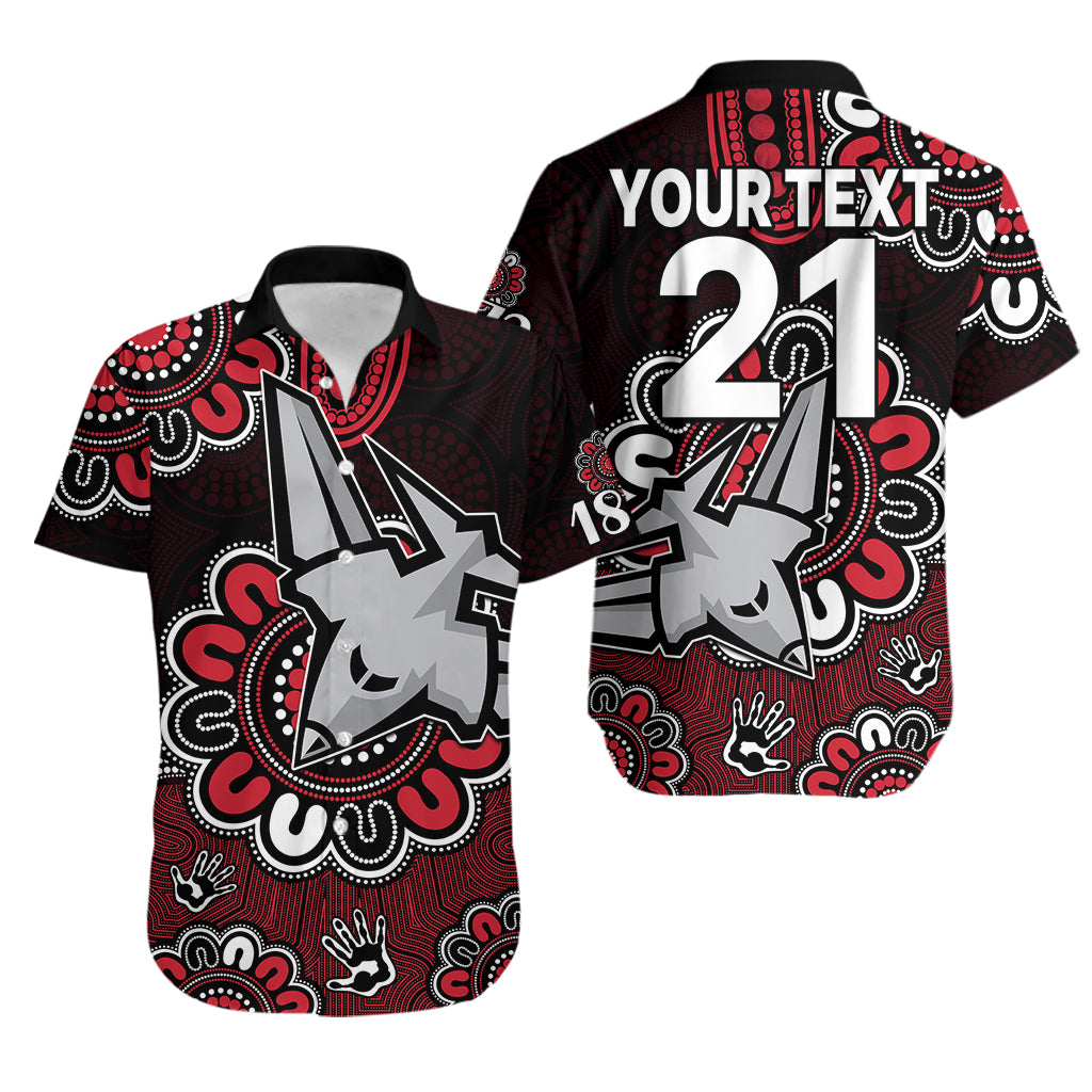 (Custom Personalised) AFL Essendon Bombers 1872 Aboriginal Hawaiian Shirt - Vibe Hoodie Shop