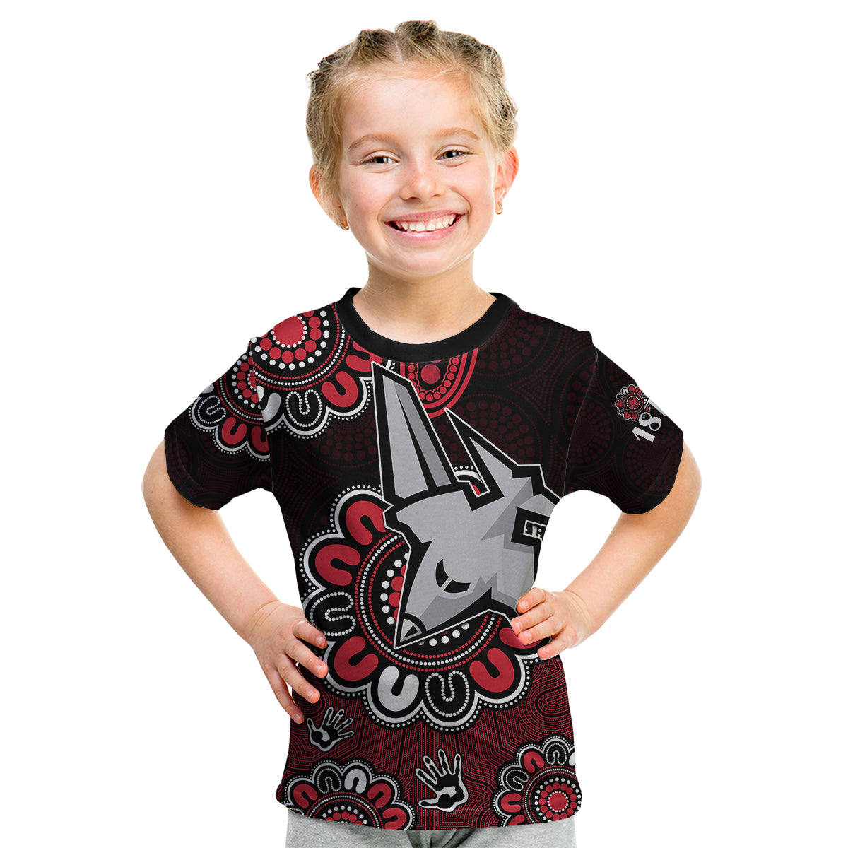 (Custom Personalised) AFL Essendon Bombers 1872 Aboriginal Kid T Shirt - Vibe Hoodie Shop