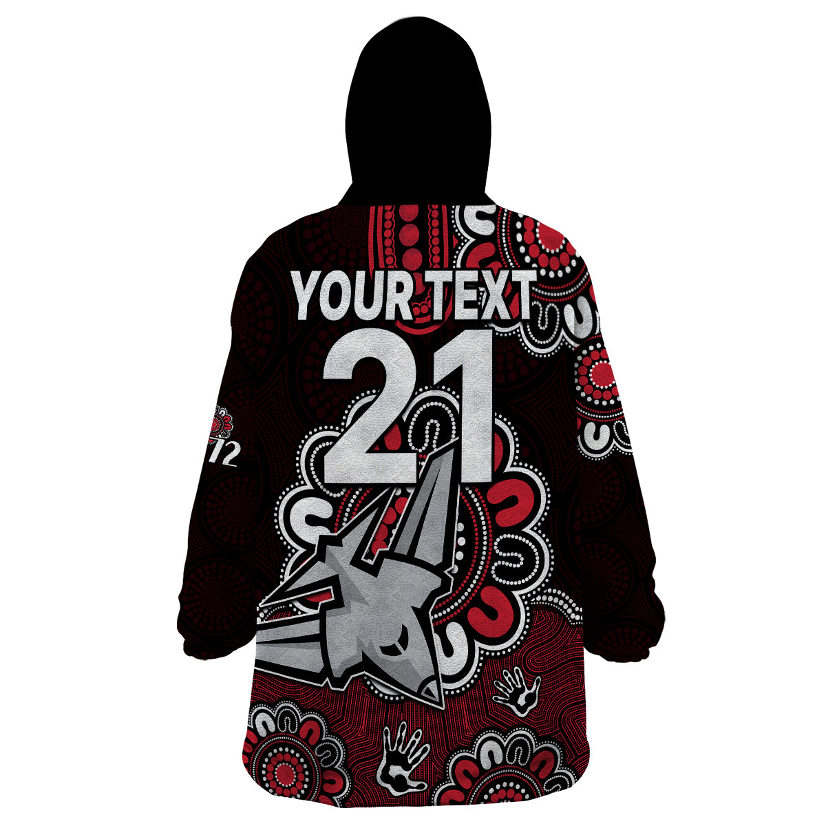 (Custom Personalised) AFL Essendon Bombers 1872 Aboriginal Wearable Blanket Hoodie - Vibe Hoodie Shop