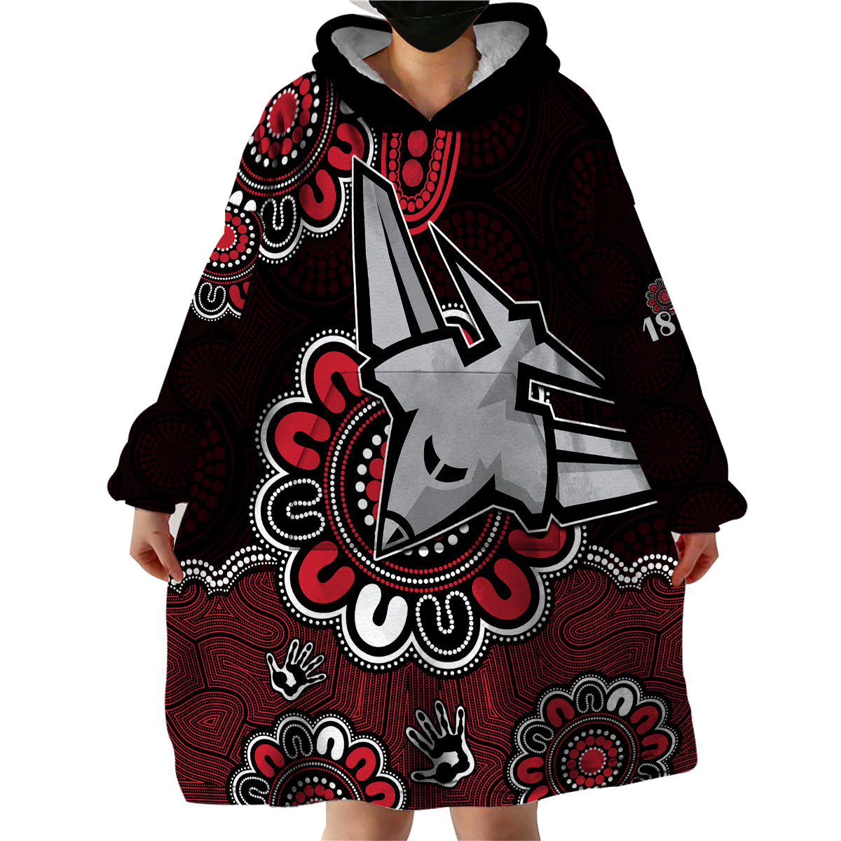 (Custom Personalised) AFL Essendon Bombers 1872 Aboriginal Wearable Blanket Hoodie - Vibe Hoodie Shop