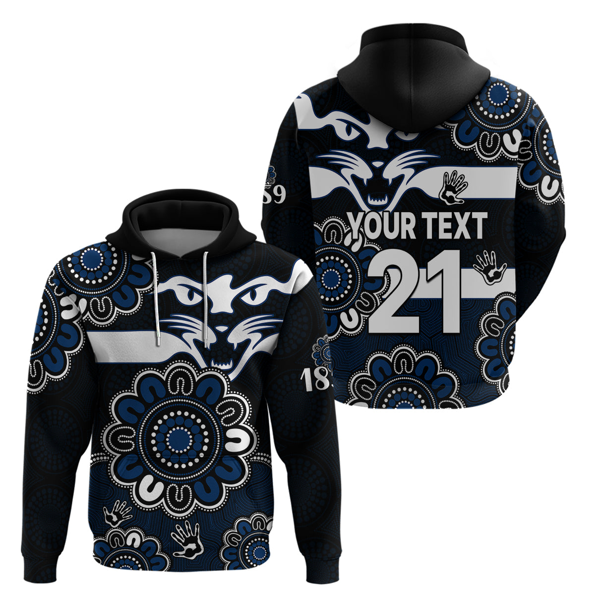 (Custom Personalised) AFL Geelong Cats 1859 Aboriginal Hoodie LT9 - Vibe Hoodie Shop