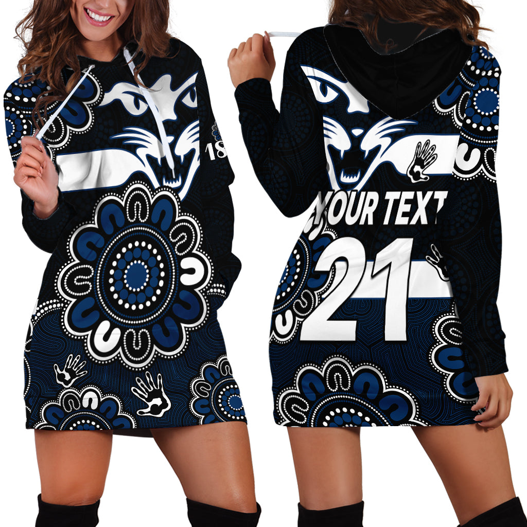 (Custom Personalised) AFL Geelong Cats 1859 Aboriginal Hoodie Dress - Vibe Hoodie Shop