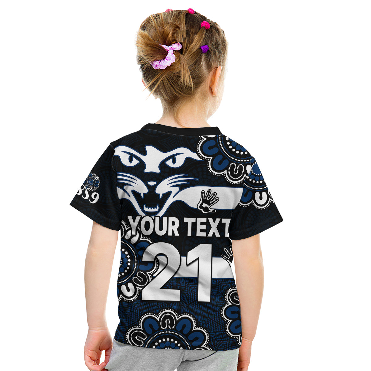 (Custom Personalised) AFL Geelong Cats 1859 Aboriginal Kid T Shirt - Vibe Hoodie Shop