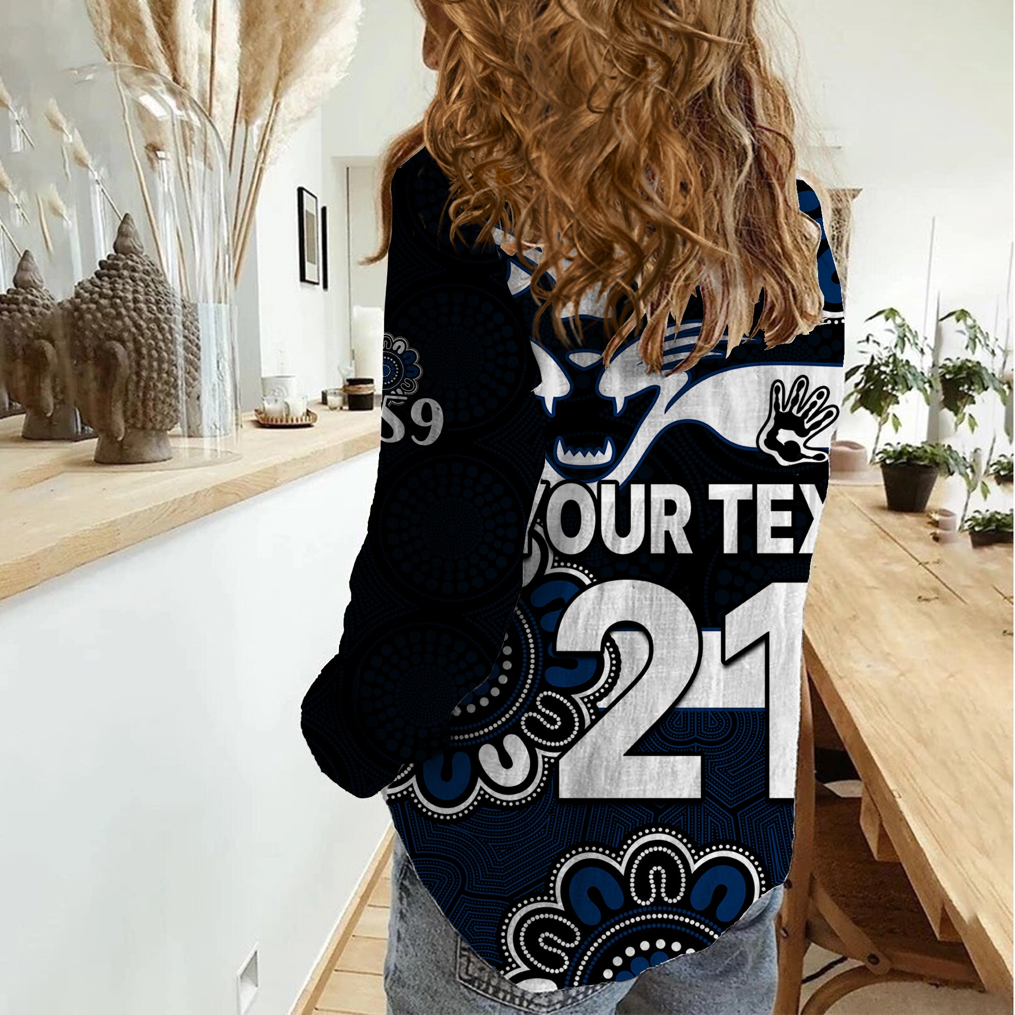 (Custom Personalised) AFL Geelong Cats 1859 Aboriginal Women Casual Shirt - Vibe Hoodie Shop