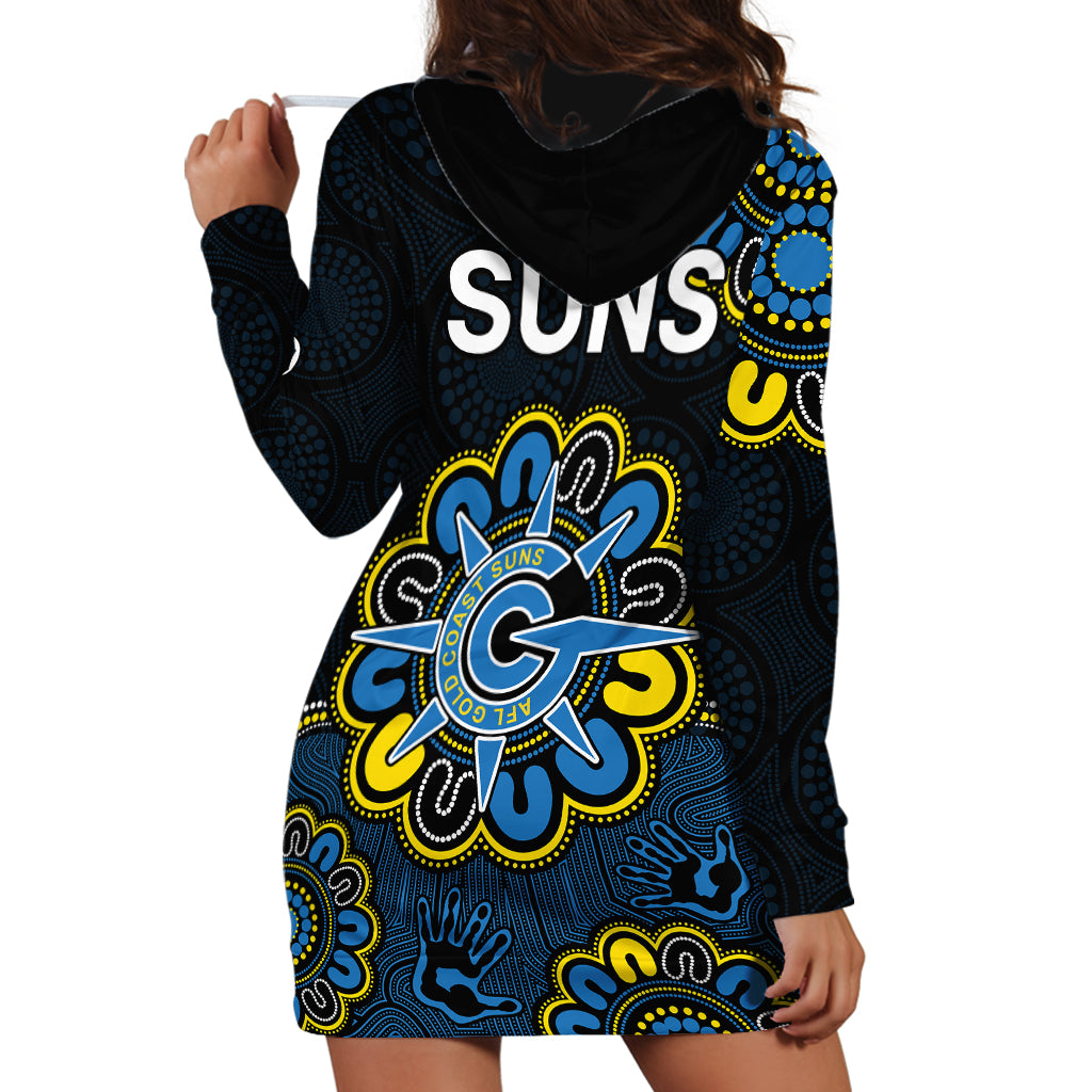 AFL Gold Coast Suns 2009 Aboriginal Blue Style Hoodie Dress - Vibe Hoodie Shop