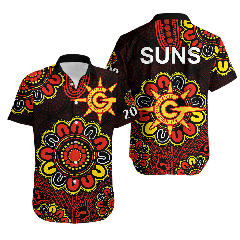AFL Gold Coast Suns 2009 Aboriginal Red Style Hawaiian Shirt - Vibe Hoodie Shop