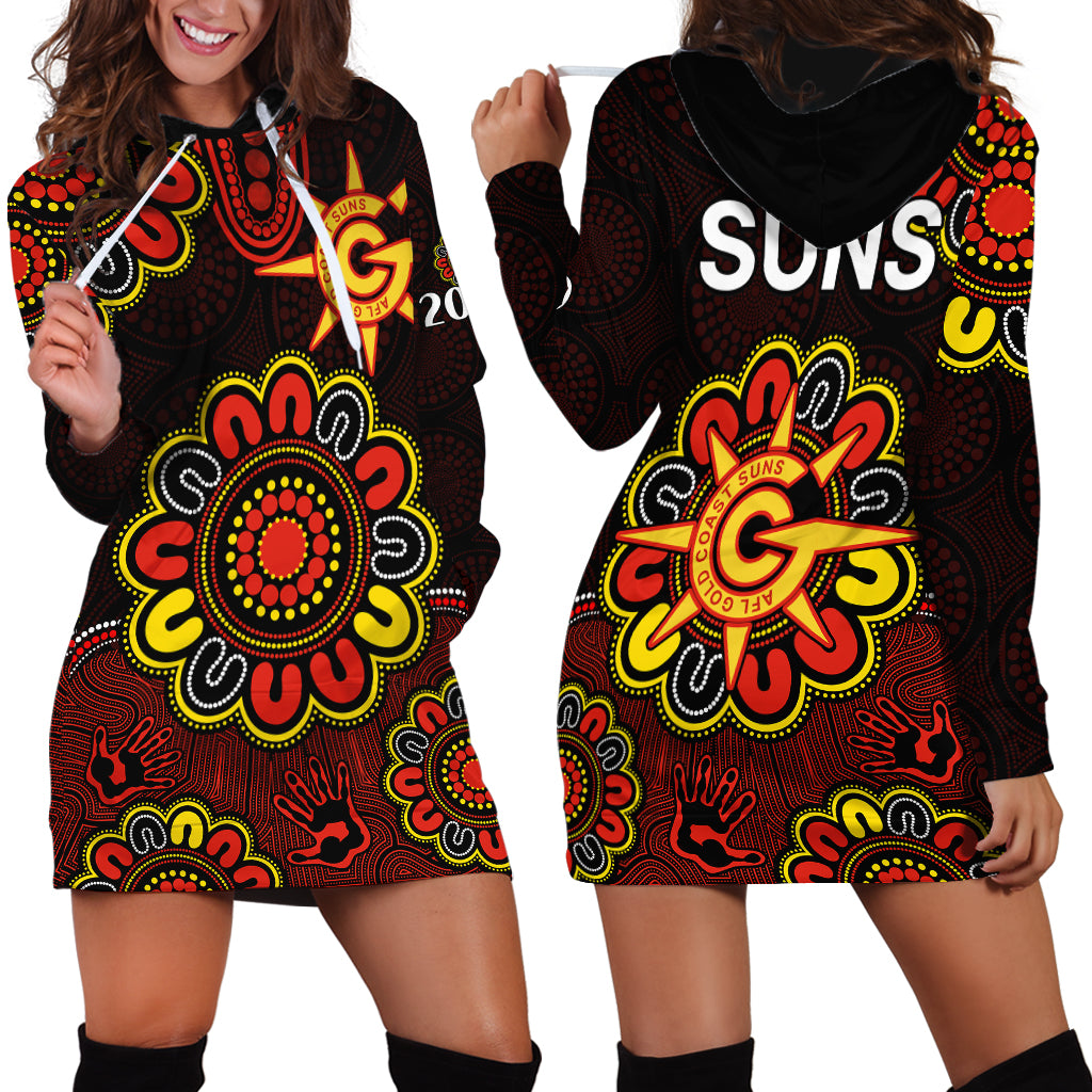 AFL Gold Coast Suns 2009 Aboriginal Red Style Hoodie Dress - Vibe Hoodie Shop