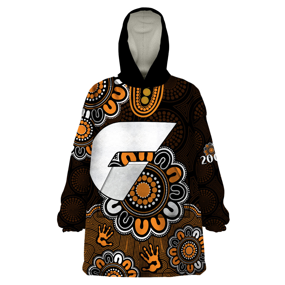 AFL GWS Giants 2012 Aboriginal Wearable Blanket Hoodie - Vibe Hoodie Shop