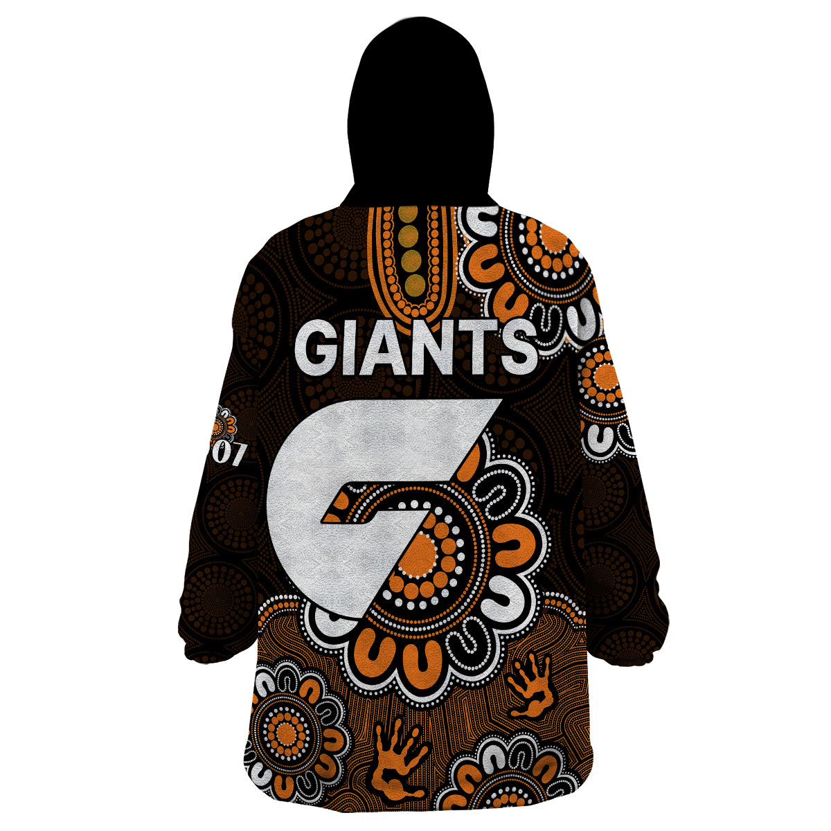 AFL GWS Giants 2012 Aboriginal Wearable Blanket Hoodie - Vibe Hoodie Shop