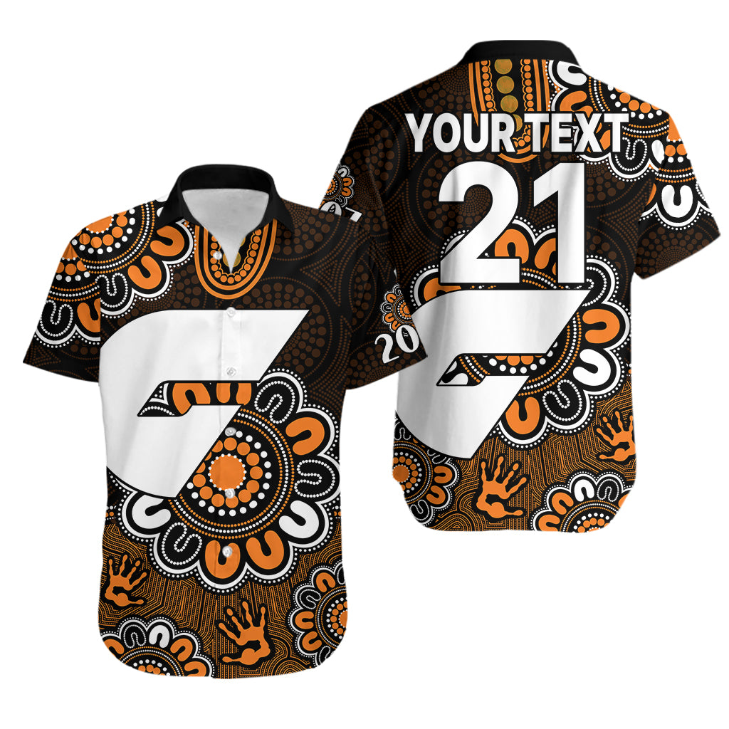 (Custom Personalised) AFL GWS Giants 2012 Aboriginal Hawaiian Shirt - Vibe Hoodie Shop