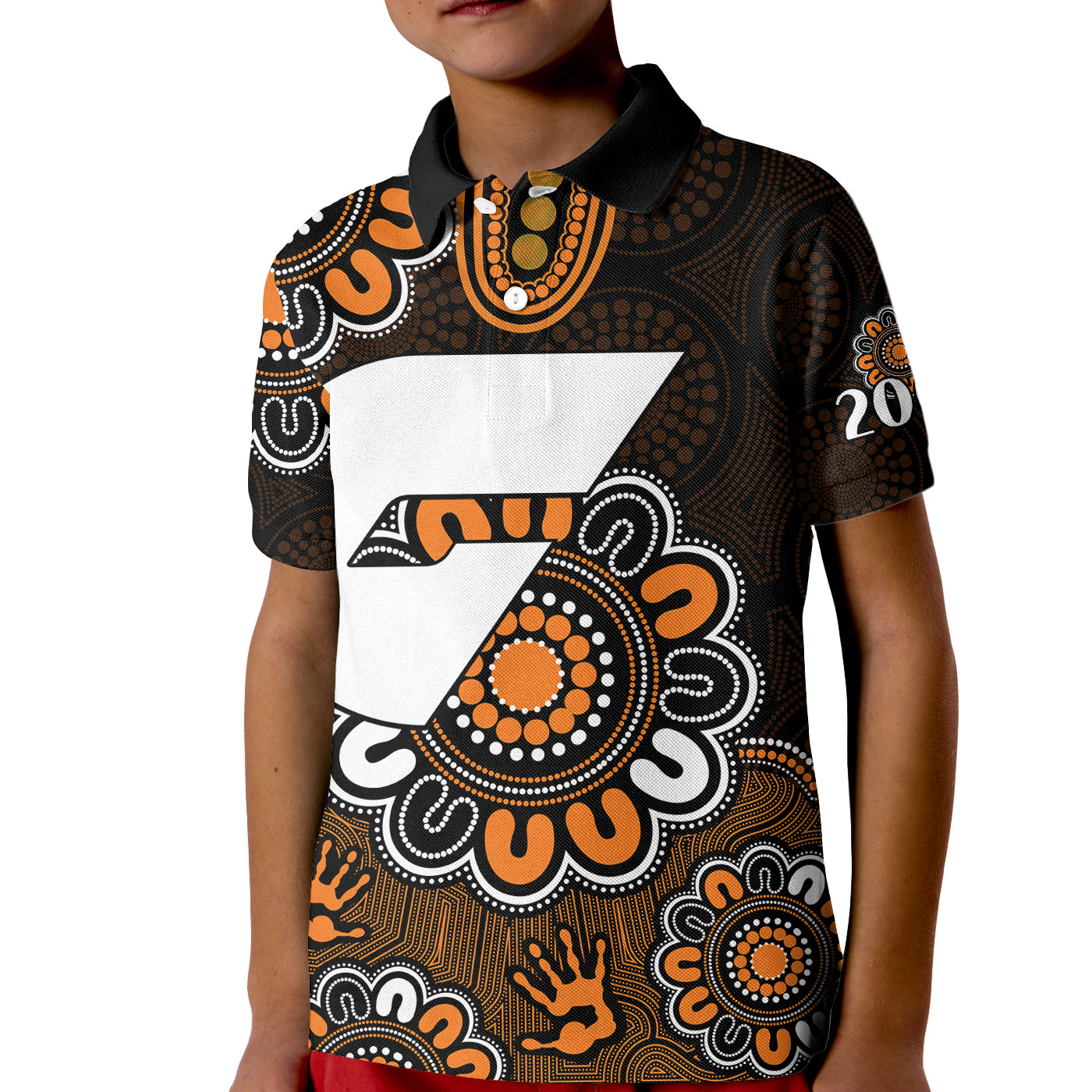 (Custom Personalised) AFL GWS Giants 2012 Aboriginal Kid Polo Shirt - Vibe Hoodie Shop