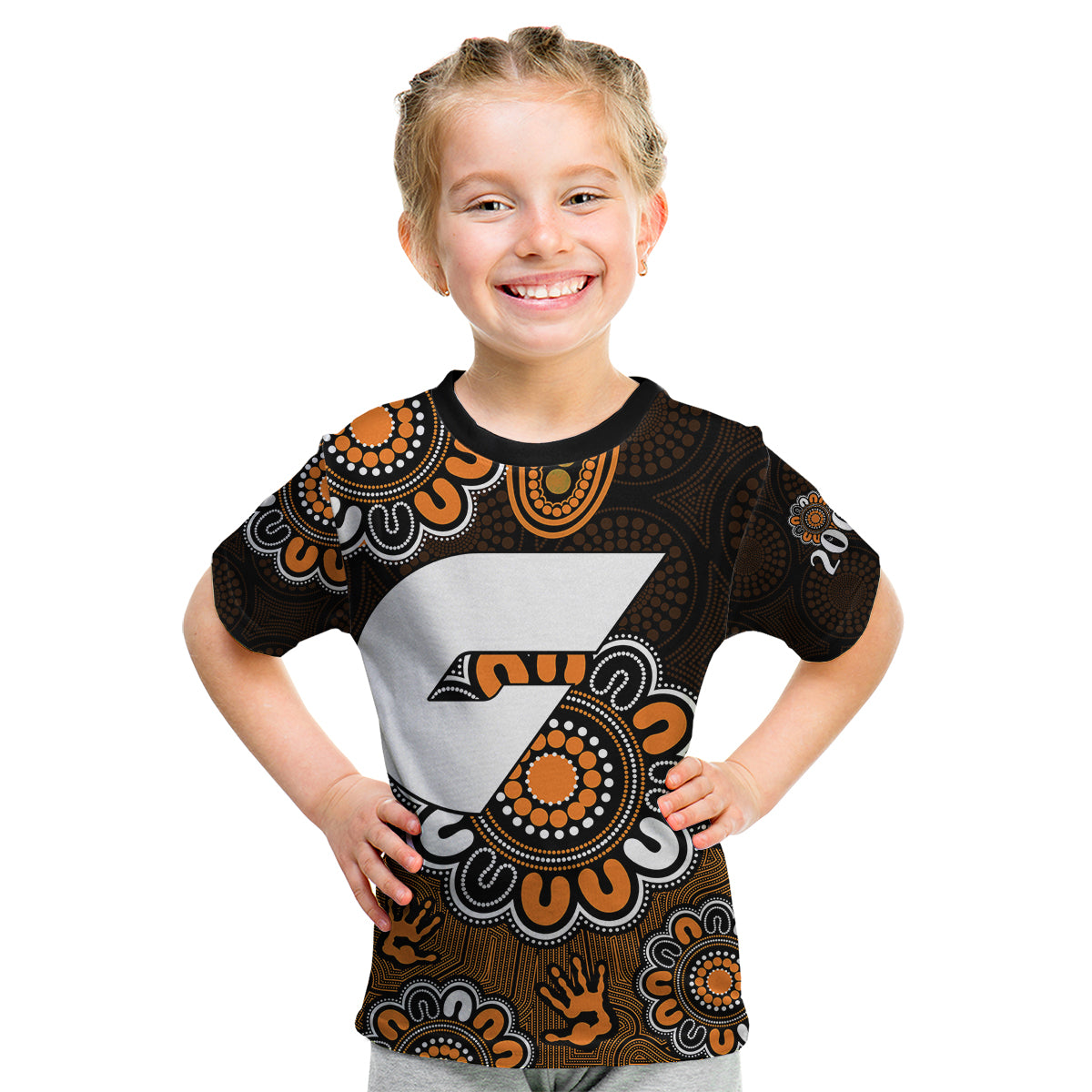 (Custom Personalised) AFL GWS Giants 2012 Aboriginal Kid T Shirt - Vibe Hoodie Shop