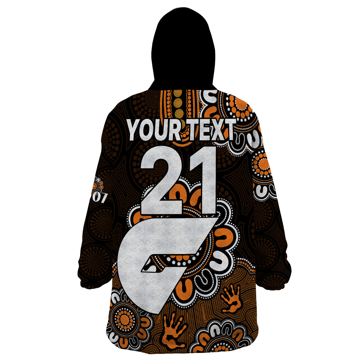 (Custom Personalised) AFL GWS Giants 2012 Aboriginal Wearable Blanket Hoodie - Vibe Hoodie Shop
