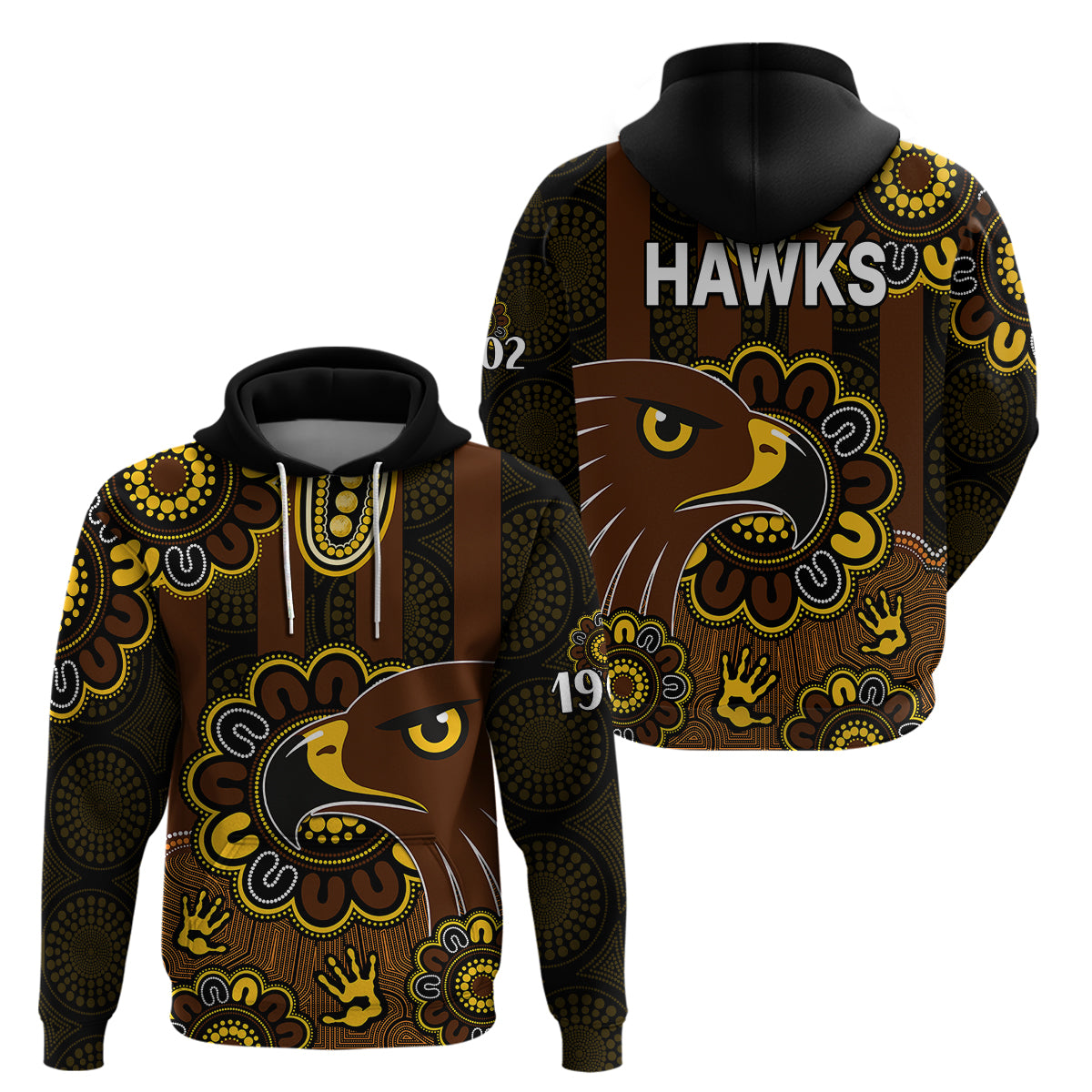 AFL Hawthorn Hawks 1902 Aboriginal Hoodie LT9 - Vibe Hoodie Shop