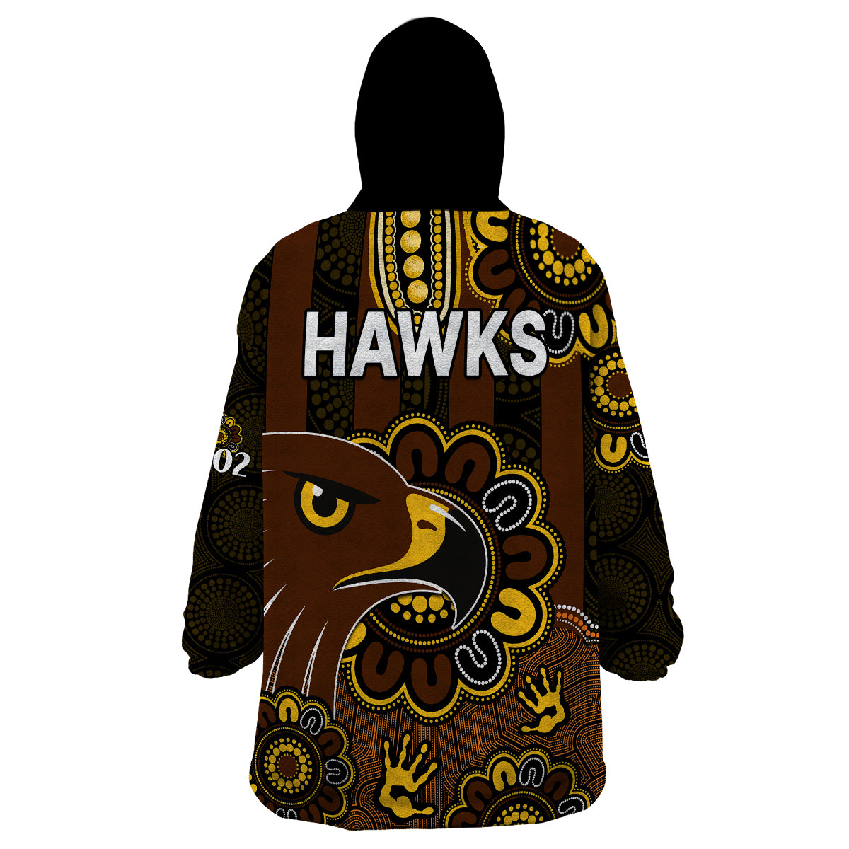 AFL Hawthorn Hawks 1902 Aboriginal Wearable Blanket Hoodie - Vibe Hoodie Shop