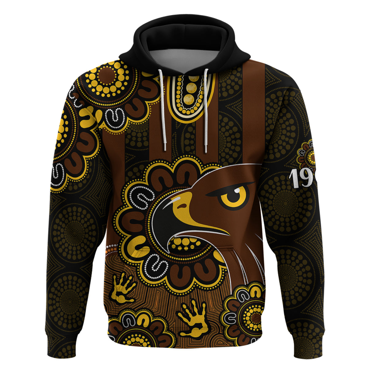 (Custom Personalised) AFL Hawthorn Hawks 1902 Aboriginal Hoodie LT9 - Vibe Hoodie Shop
