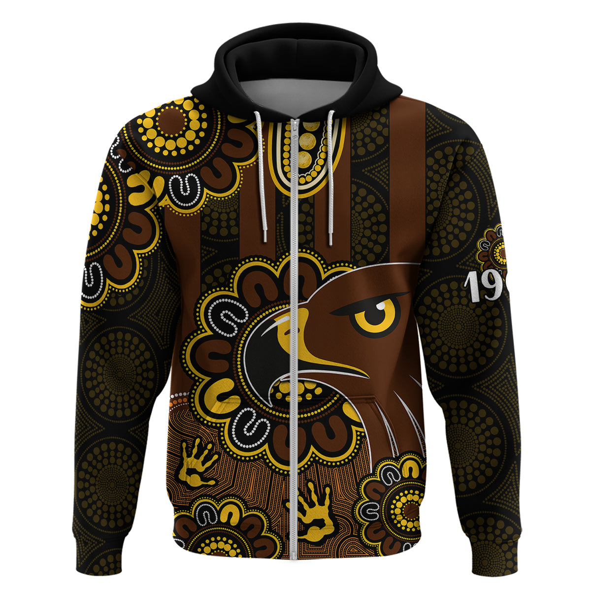 (Custom Personalised) AFL Hawthorn Hawks 1902 Aboriginal Hoodie LT9 - Vibe Hoodie Shop