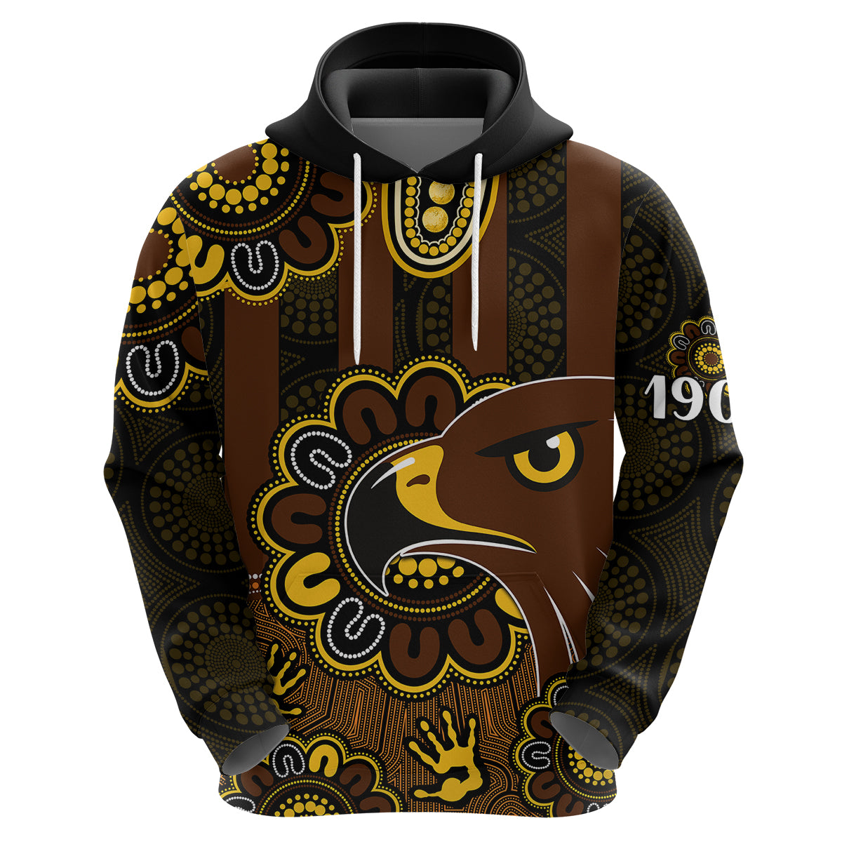 (Custom Personalised) AFL Hawthorn Hawks 1902 Aboriginal Hoodie LT9 - Vibe Hoodie Shop