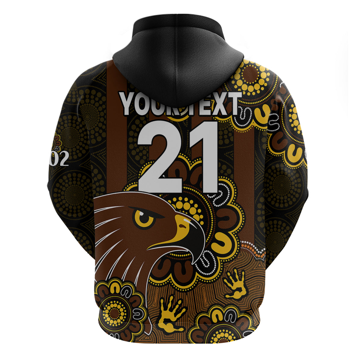 (Custom Personalised) AFL Hawthorn Hawks 1902 Aboriginal Hoodie LT9 - Vibe Hoodie Shop