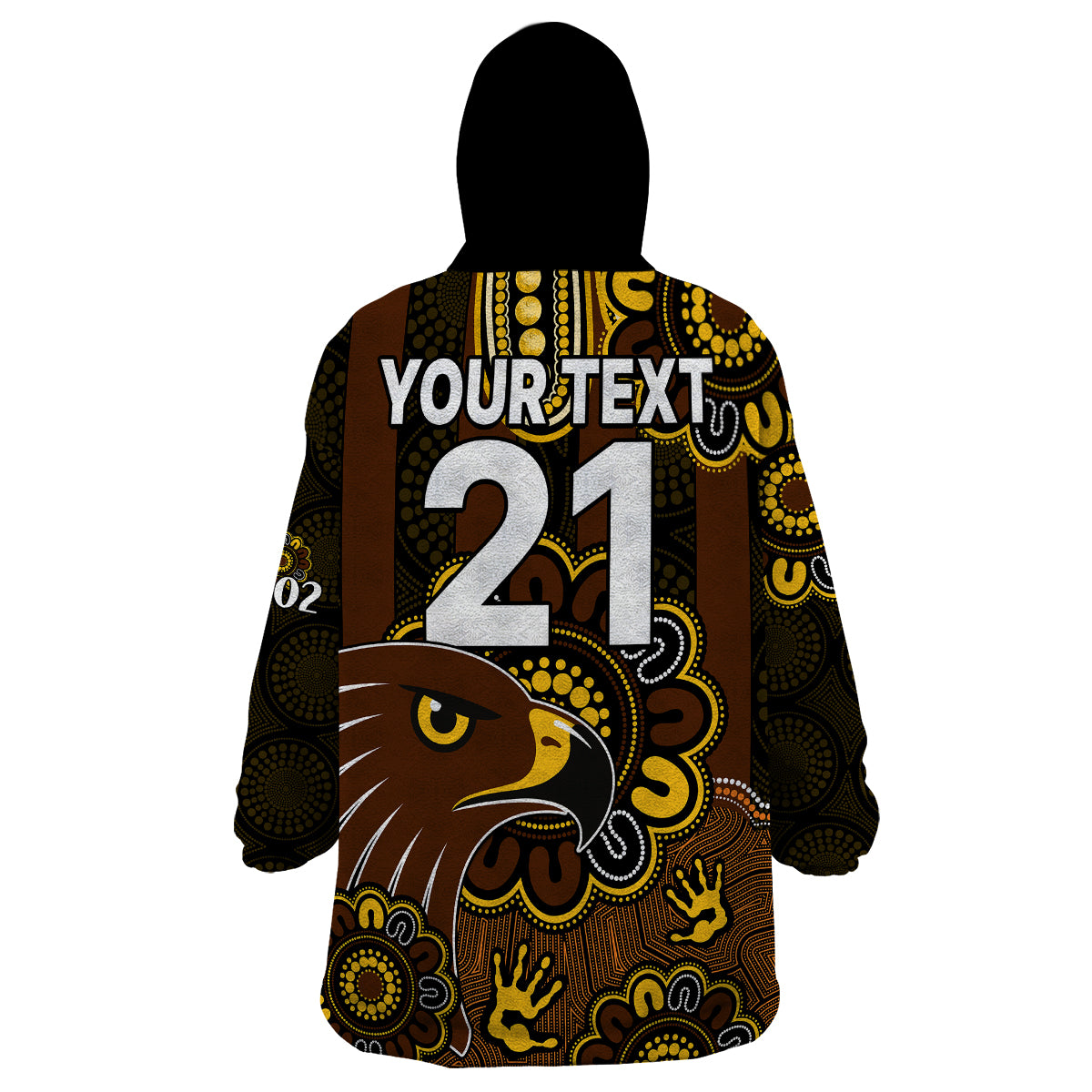 (Custom Personalised) AFL Hawthorn Hawks 1902 Aboriginal Wearable Blanket Hoodie - Vibe Hoodie Shop