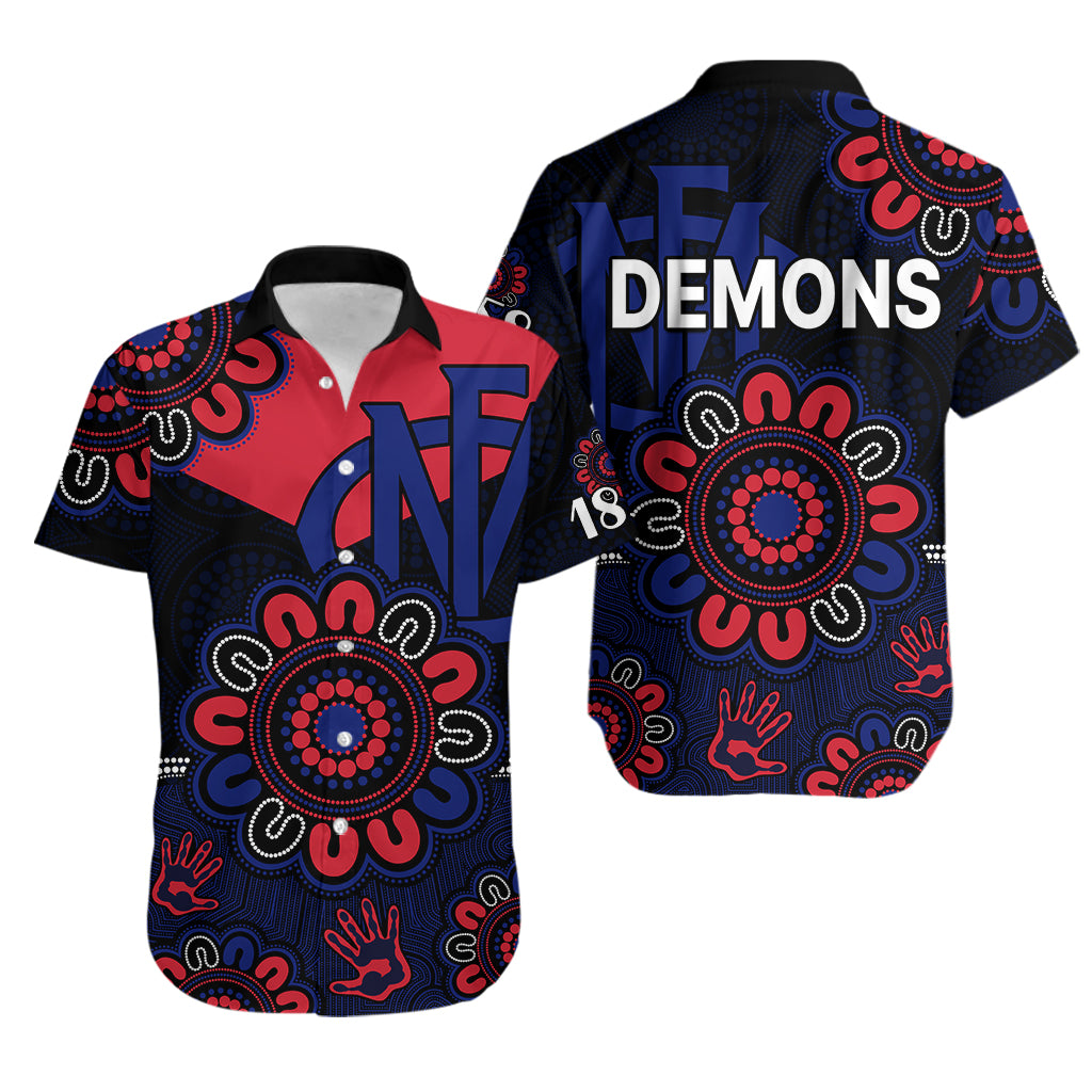 AFL Melbourne Demons 1858 Aboriginal Hawaiian Shirt - Vibe Hoodie Shop