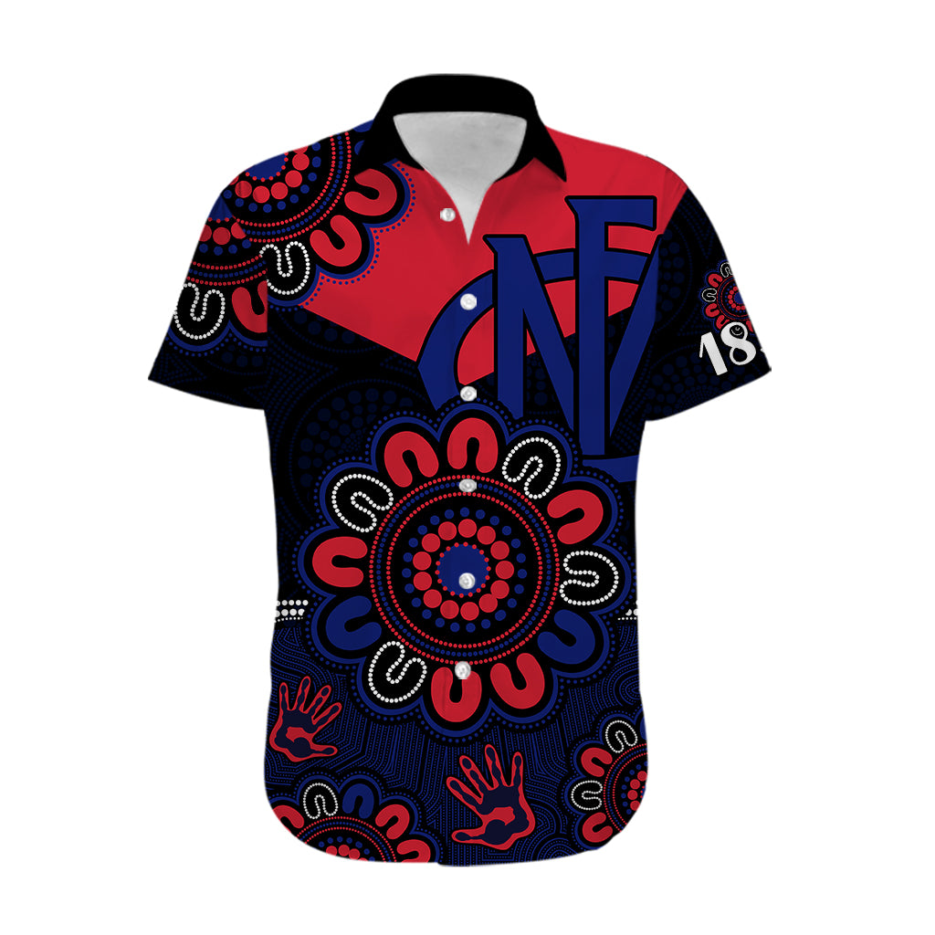 AFL Melbourne Demons 1858 Aboriginal Hawaiian Shirt - Vibe Hoodie Shop