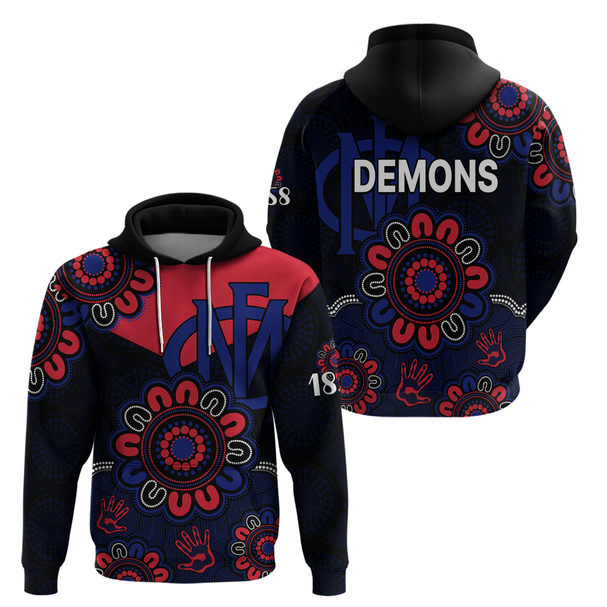 AFL Melbourne Demons 1858 Aboriginal Hoodie LT9 - Vibe Hoodie Shop