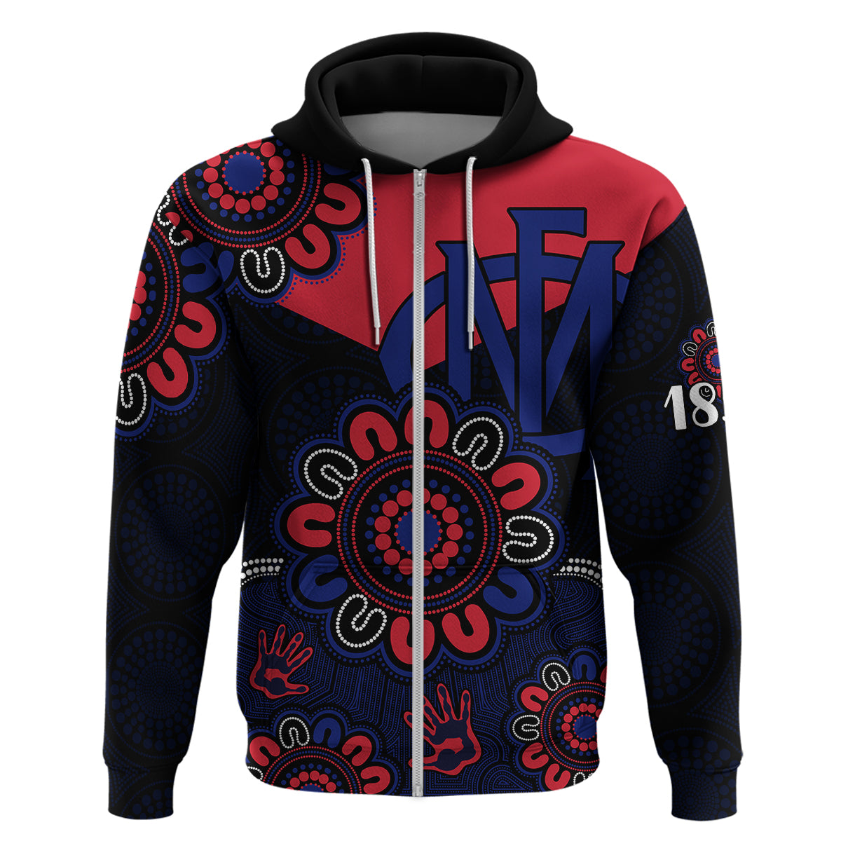(Custom Personalised) AFL Melbourne Demons 1858 Aboriginal Hoodie LT9 - Vibe Hoodie Shop