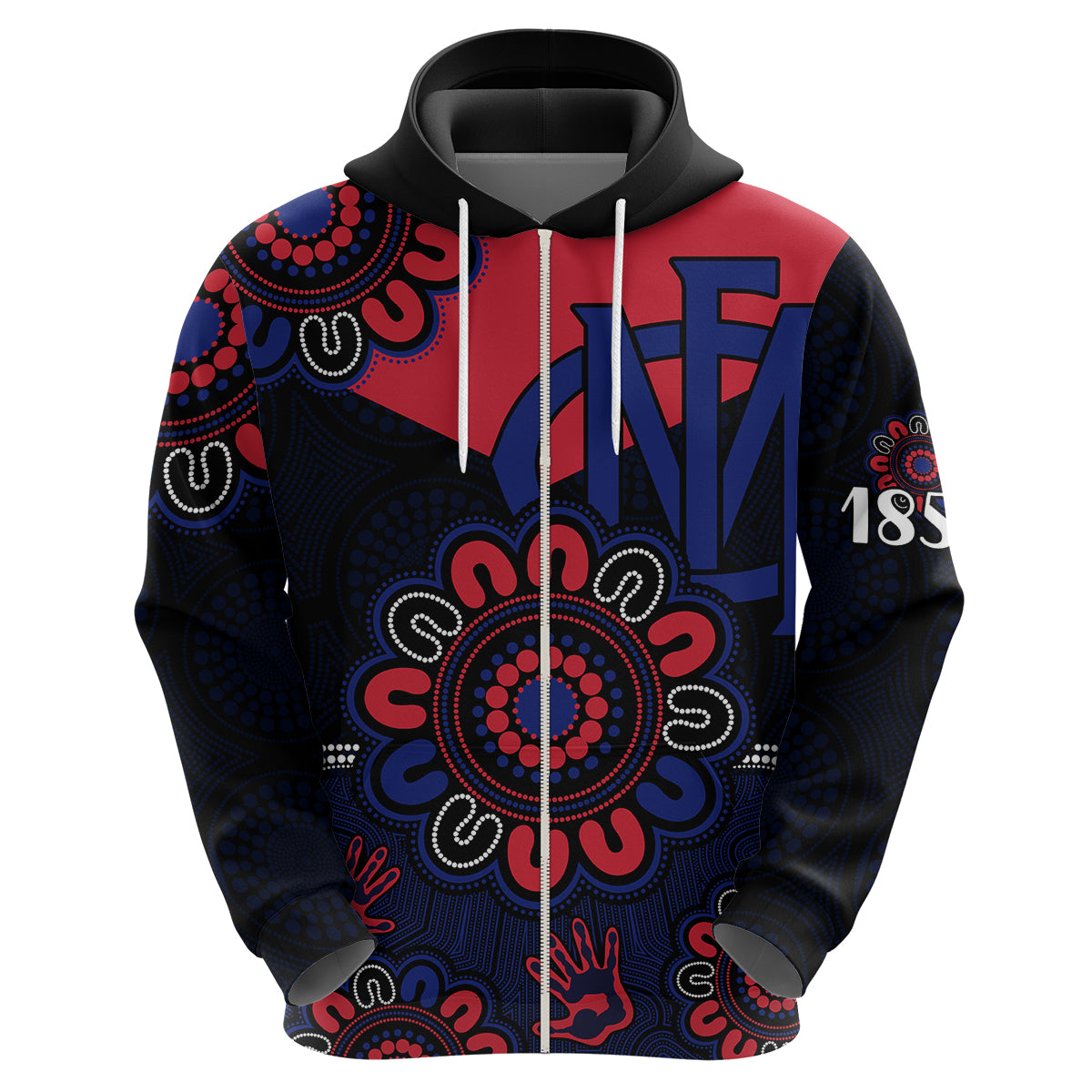 (Custom Personalised) AFL Melbourne Demons 1858 Aboriginal Hoodie LT9 - Vibe Hoodie Shop