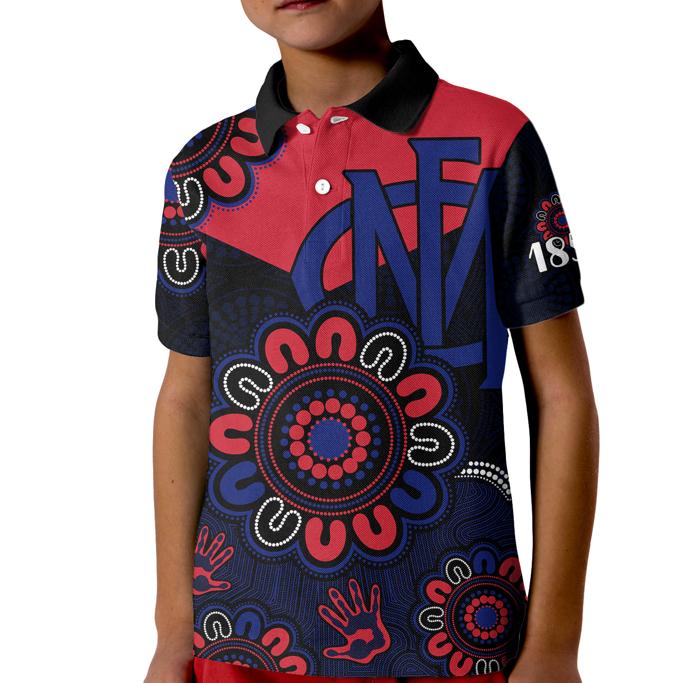 (Custom Personalised) AFL Melbourne Demons 1858 Aboriginal Kid Polo Shirt - Vibe Hoodie Shop