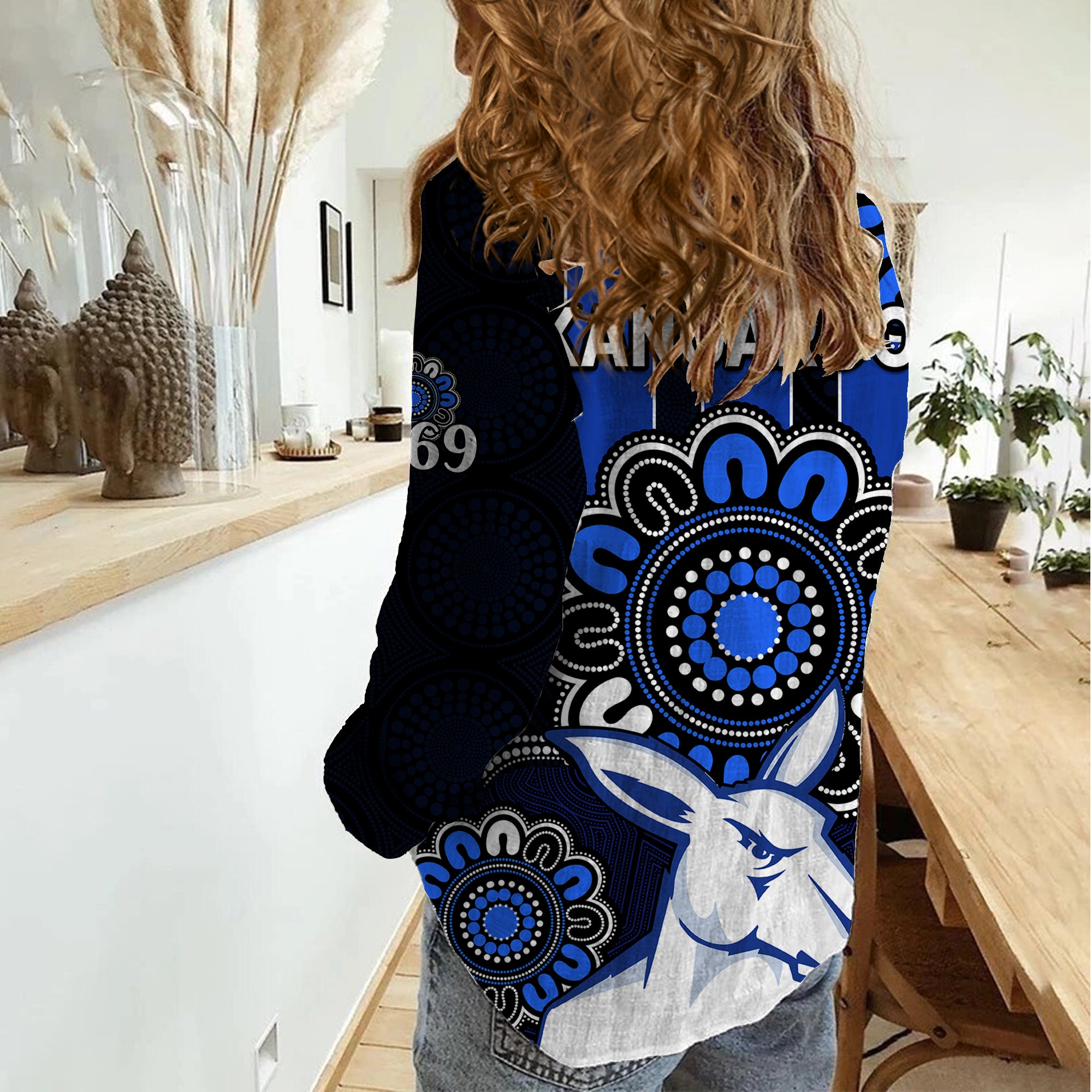 AFL North Melbourne Kangaroos 1869  Aboriginal Women Casual Shirt - Vibe Hoodie Shop