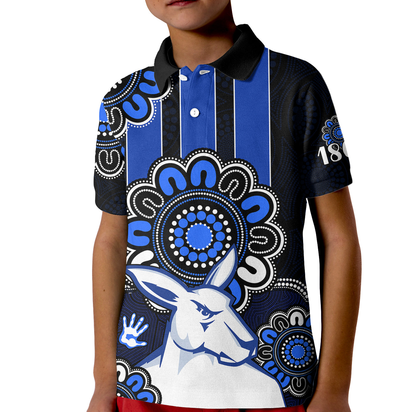 (Custom Personalised) AFL North Melbourne Kangaroos 1869  Aboriginal Kid Polo Shirt - Vibe Hoodie Shop