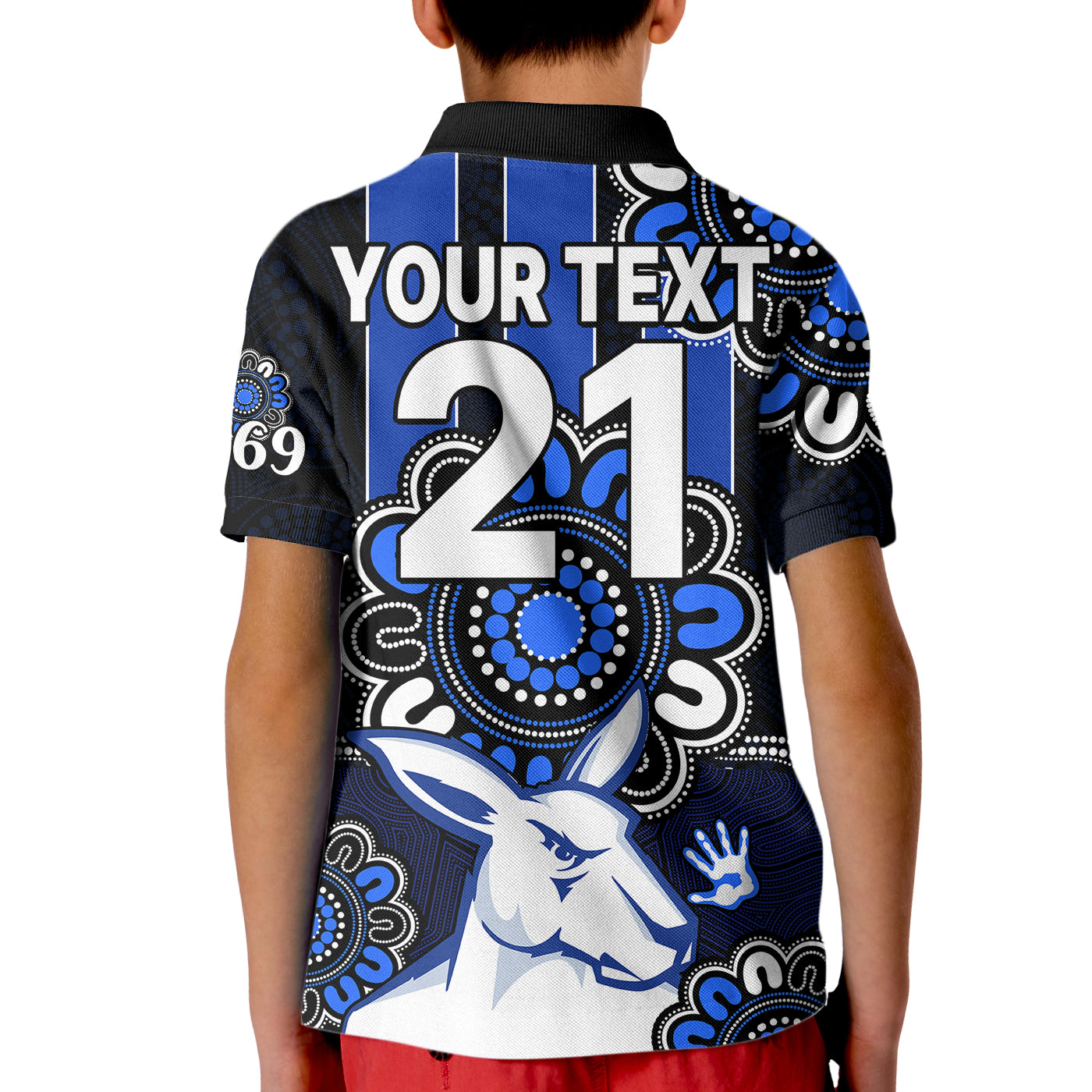 (Custom Personalised) AFL North Melbourne Kangaroos 1869  Aboriginal Kid Polo Shirt - Vibe Hoodie Shop