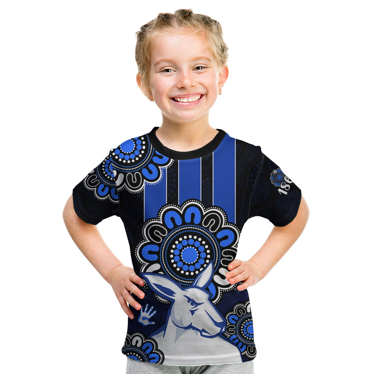 (Custom Personalised) AFL North Melbourne Kangaroos 1869  Aboriginal Kid T Shirt - Vibe Hoodie Shop