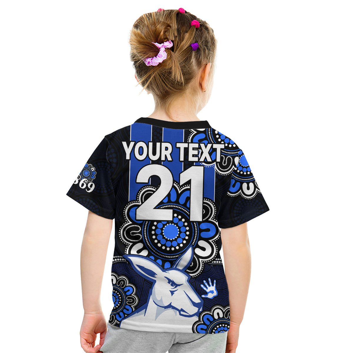 (Custom Personalised) AFL North Melbourne Kangaroos 1869  Aboriginal Kid T Shirt - Vibe Hoodie Shop