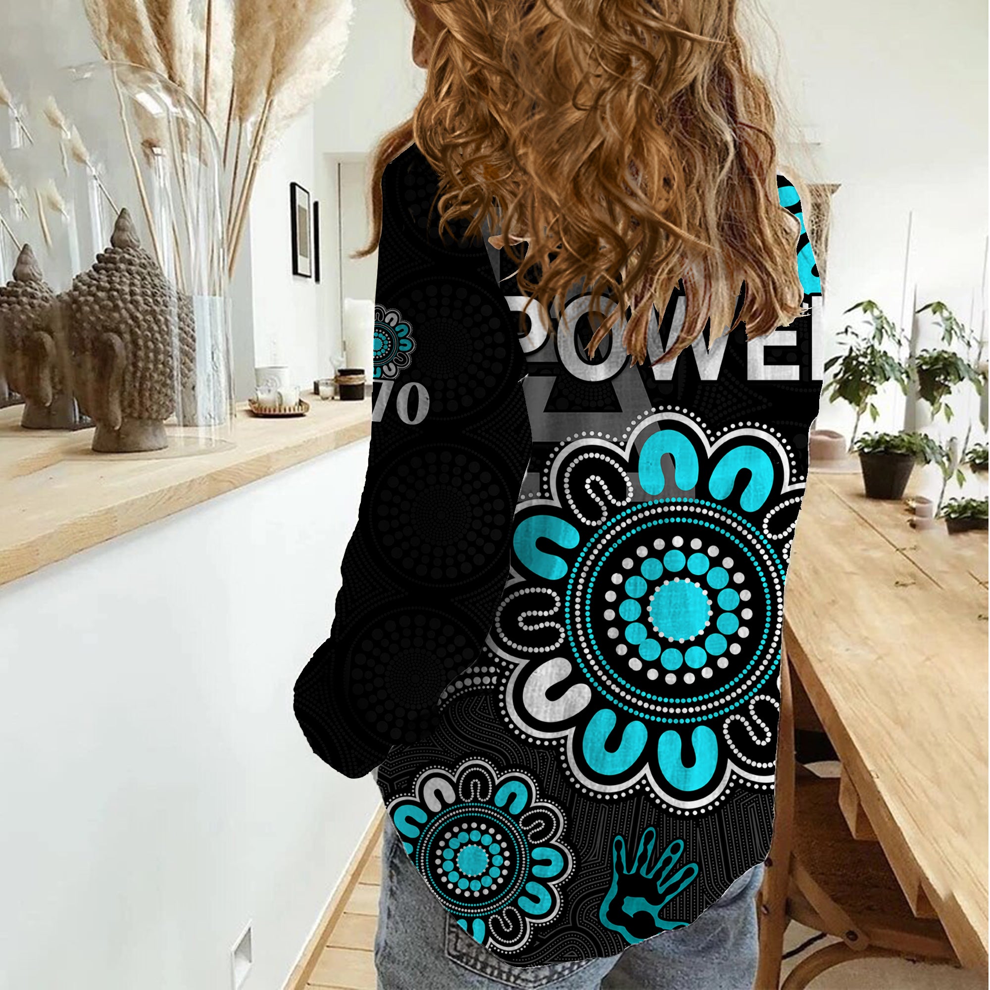 AFL Port Adelaide Power 1870 Aboriginal Women Casual Shirt - Vibe Hoodie Shop