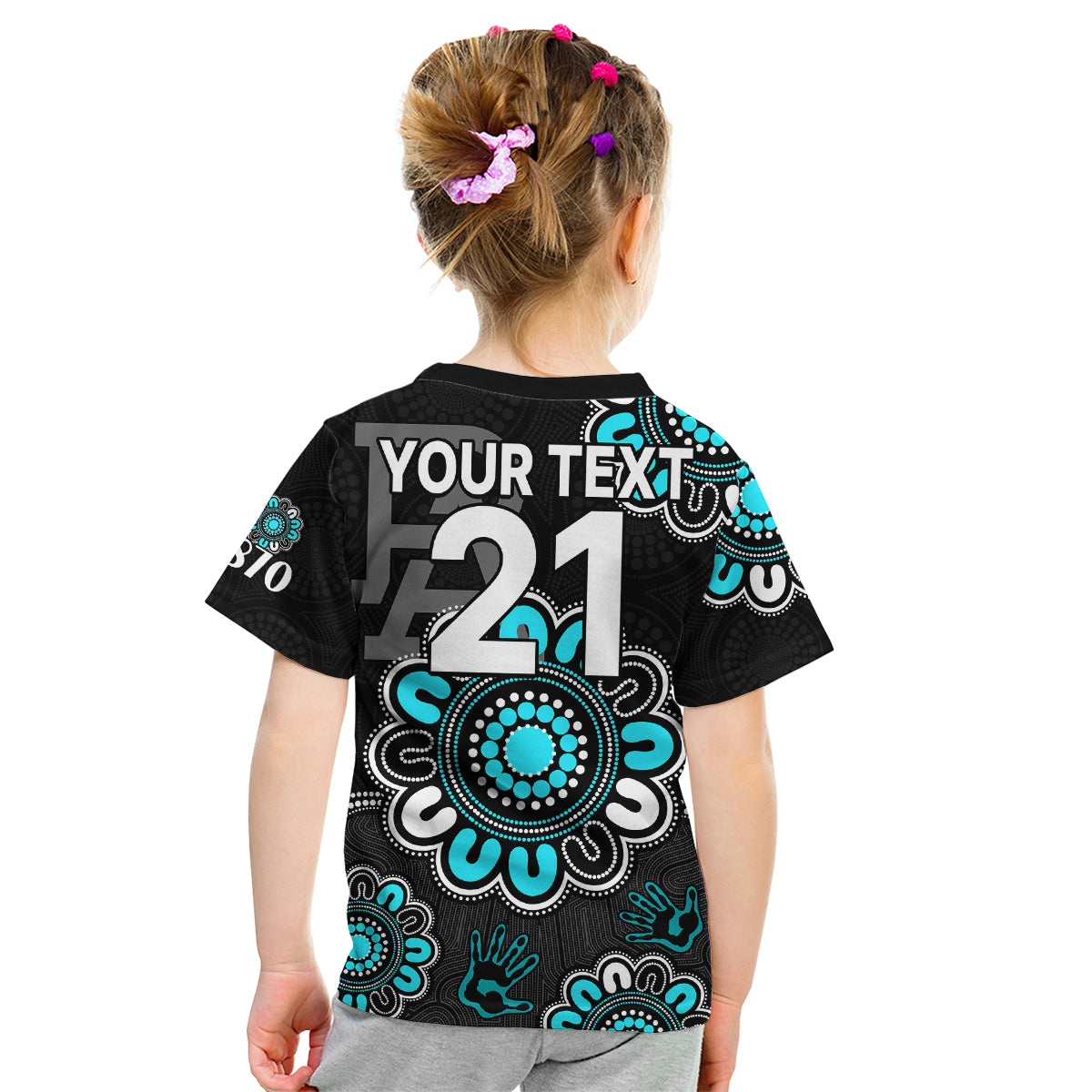 (Custom Personalised) AFL Port Adelaide Power 1870 Aboriginal Kid T Shirt - Vibe Hoodie Shop