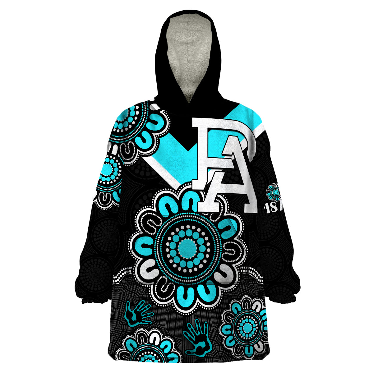 (Custom Personalised) AFL Port Adelaide Power 1870 Aboriginal Wearable Blanket Hoodie - Vibe Hoodie Shop