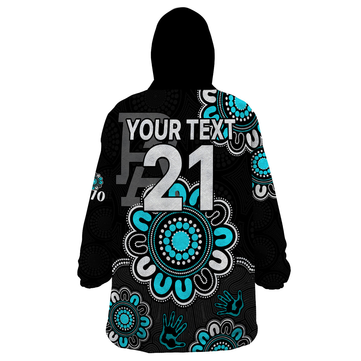 (Custom Personalised) AFL Port Adelaide Power 1870 Aboriginal Wearable Blanket Hoodie - Vibe Hoodie Shop