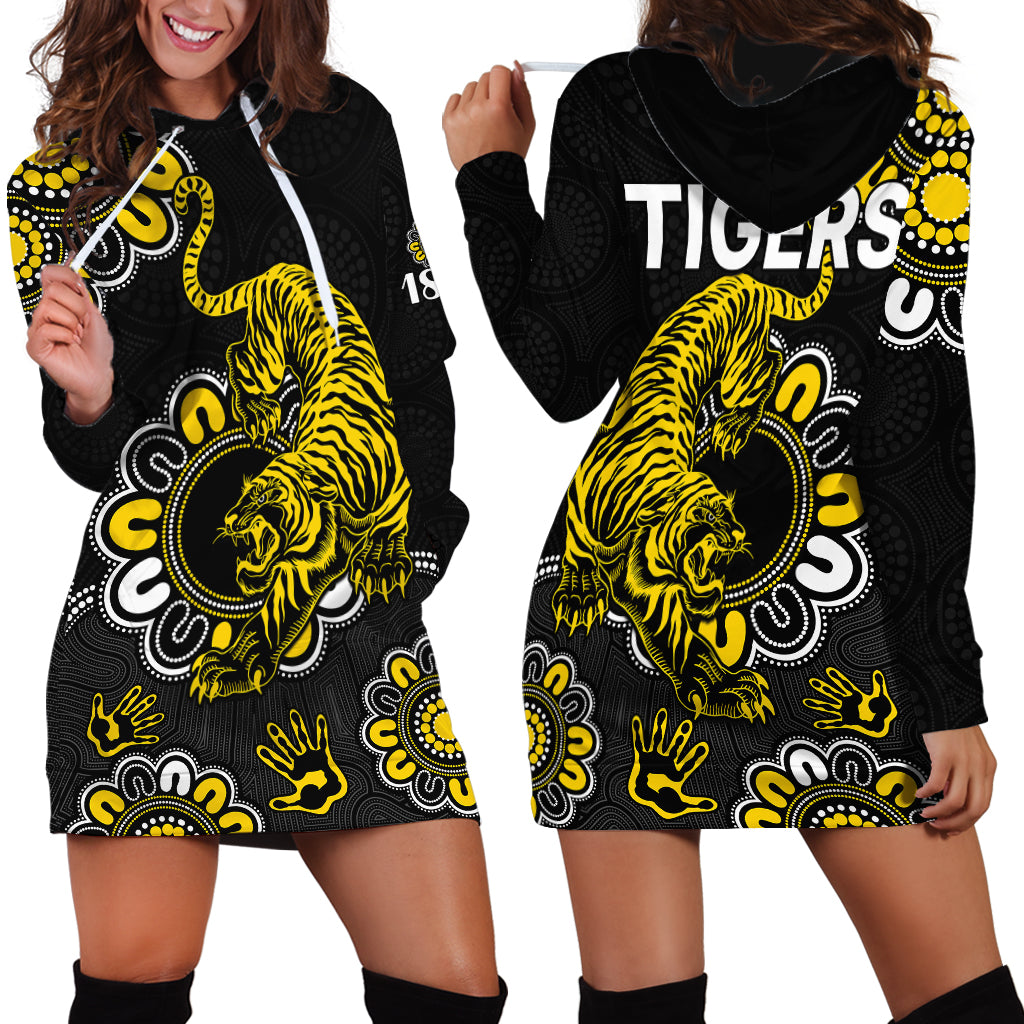 AFL Richmond Tigers 1885 Aboriginal Hoodie Dress - Vibe Hoodie Shop