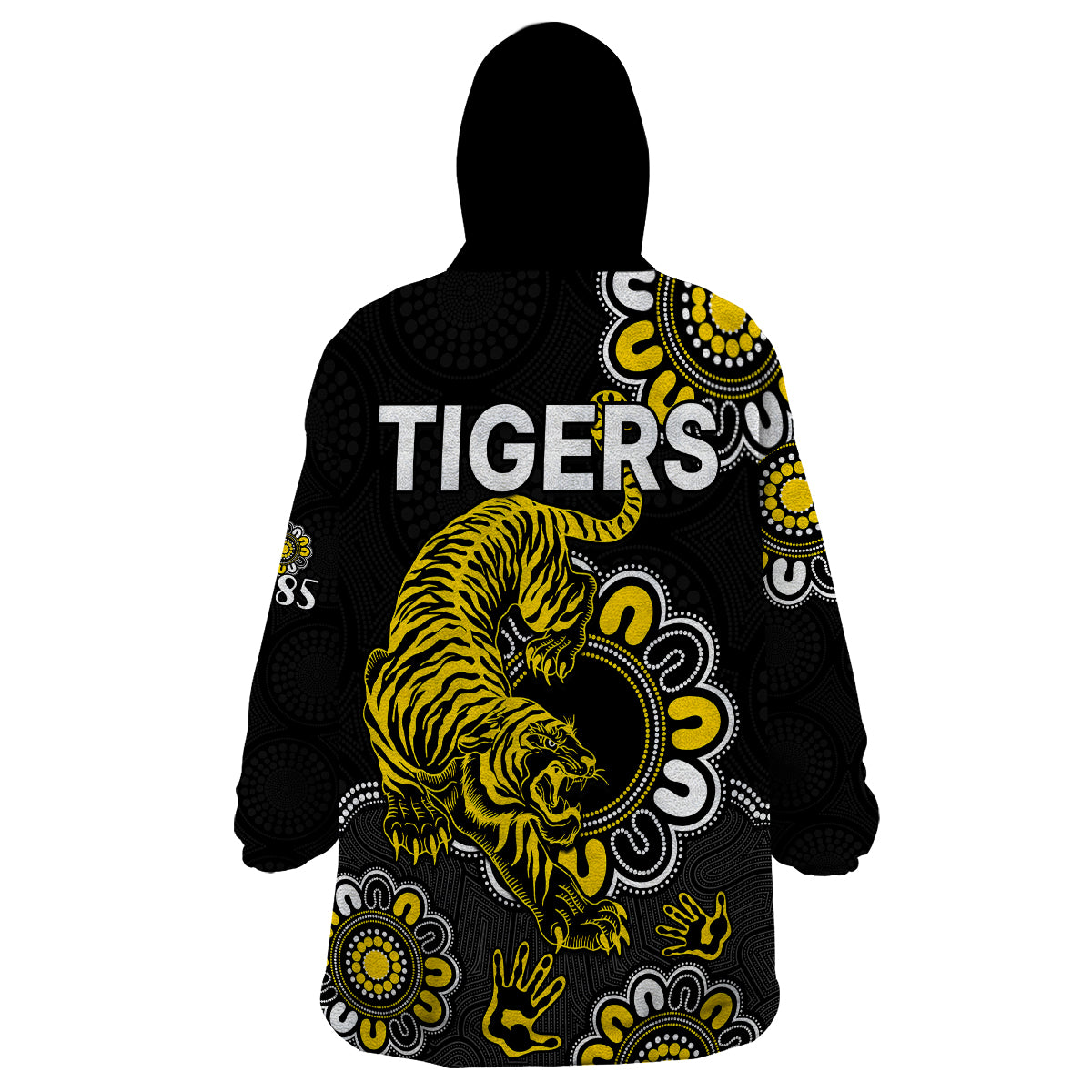 AFL Richmond Tigers 1885 Aboriginal Wearable Blanket Hoodie - Vibe Hoodie Shop