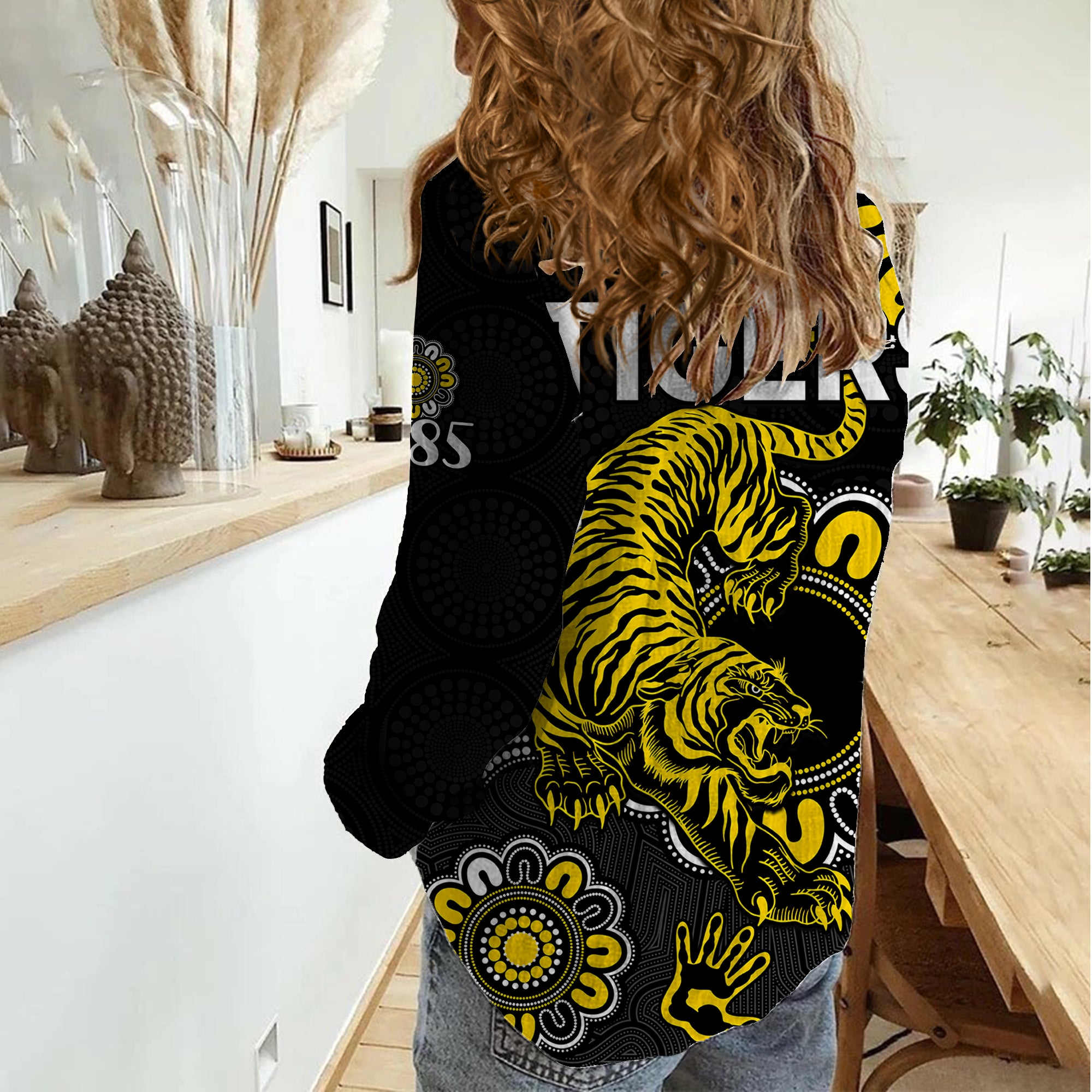AFL Richmond Tigers 1885 Aboriginal Women Casual Shirt - Vibe Hoodie Shop