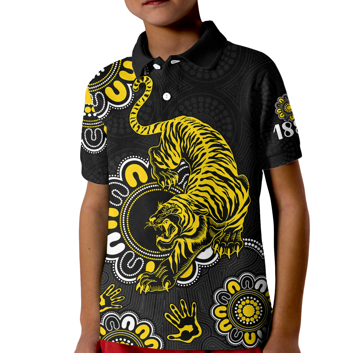 (Custom Personalised) AFL Richmond Tigers 1885 Aboriginal Kid Polo Shirt - Vibe Hoodie Shop