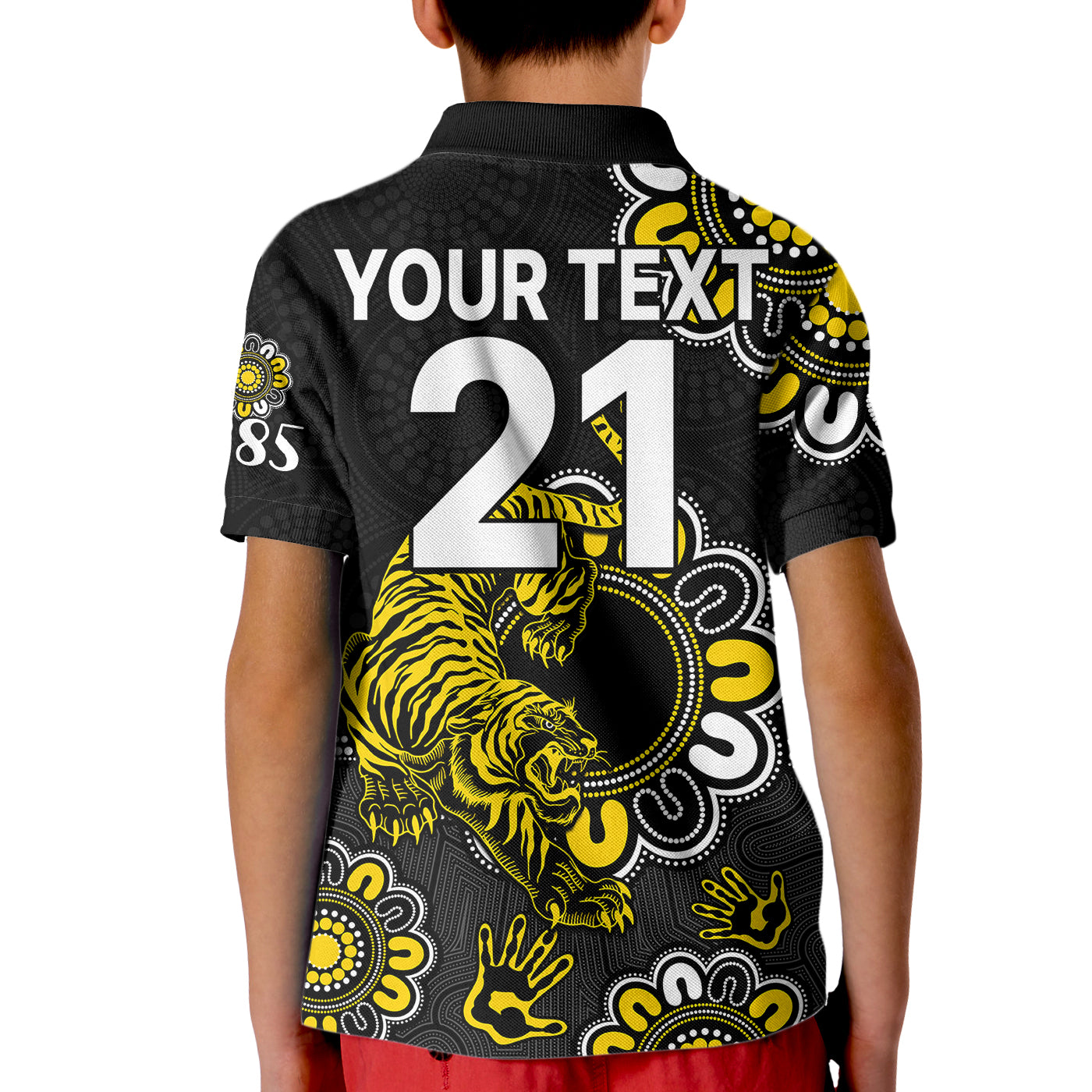 (Custom Personalised) AFL Richmond Tigers 1885 Aboriginal Kid Polo Shirt - Vibe Hoodie Shop